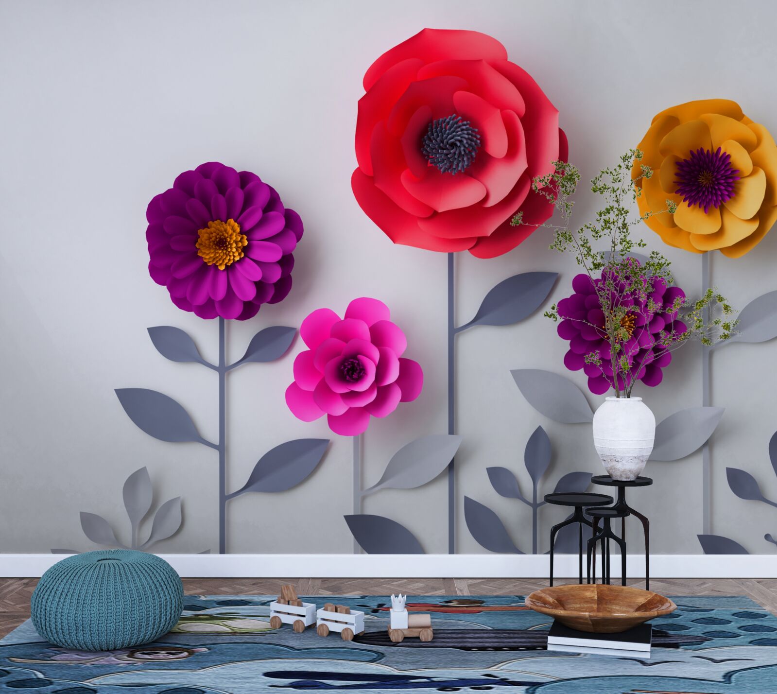 Fototapeta kolorowe kwiaty