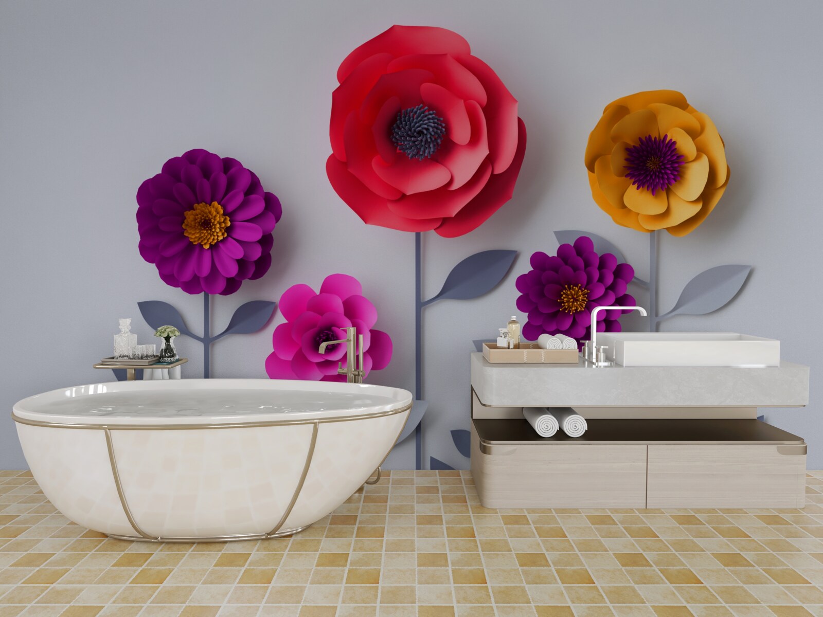 Fototapeta kolorowe kwiaty