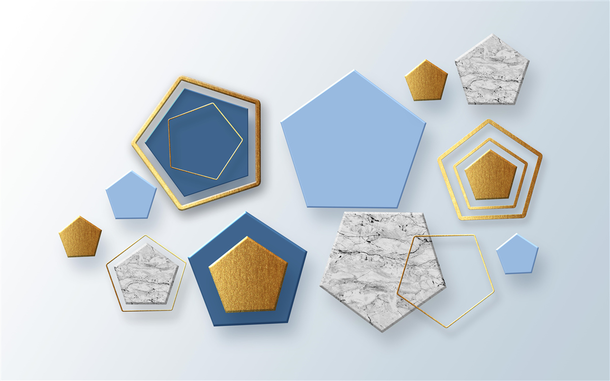 Fototapeta sześciokąty w różnych odcieniach kolorystycznych