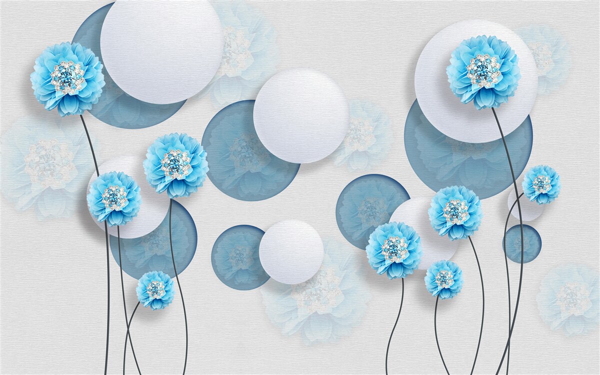 Fototapeta abstrakcja i niebieskie goździki