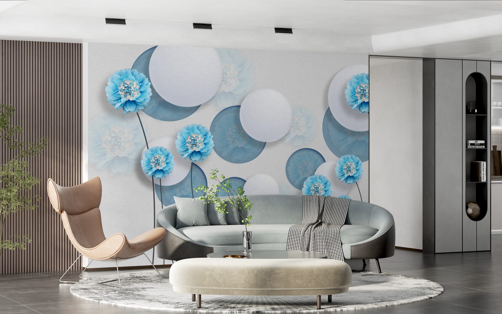 Fototapeta abstrakcja i niebieskie goździki