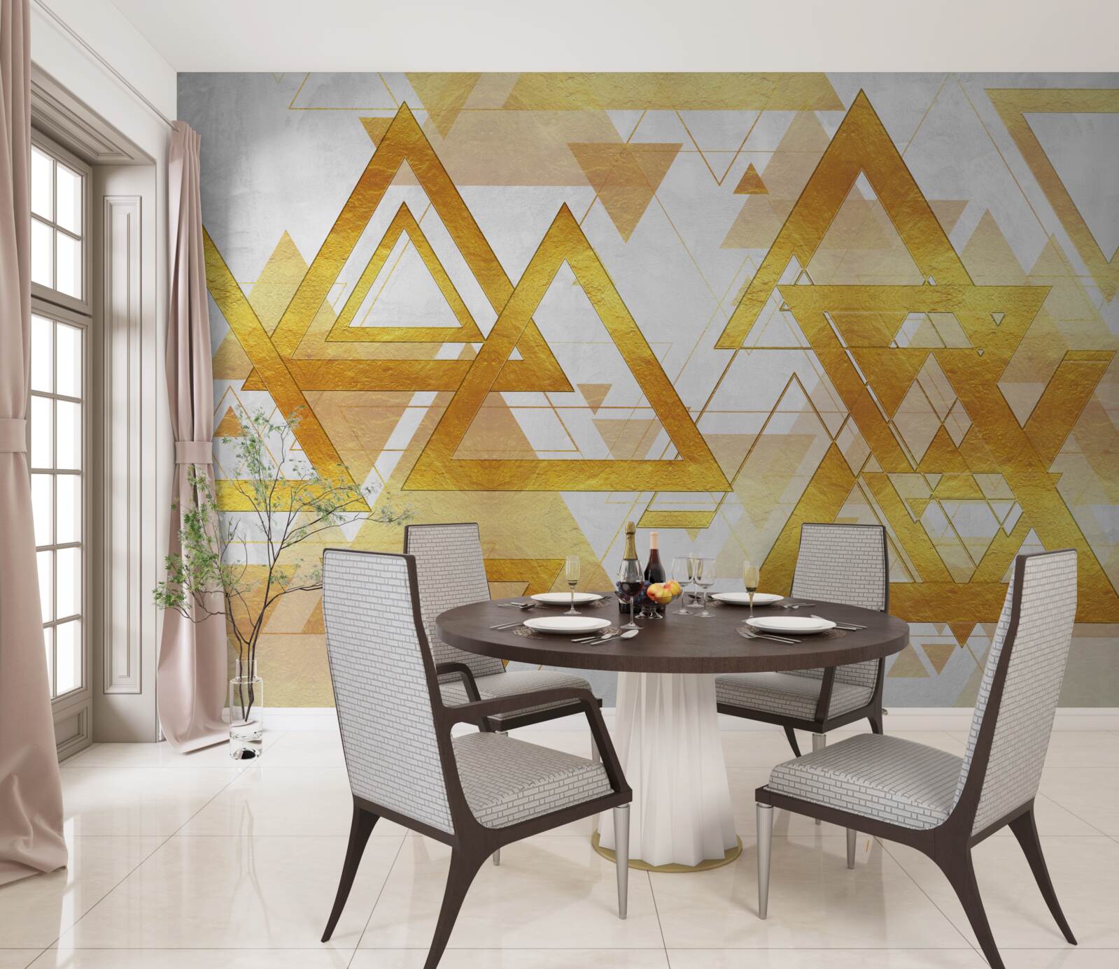 Fototapeta masa złotych trójkątów