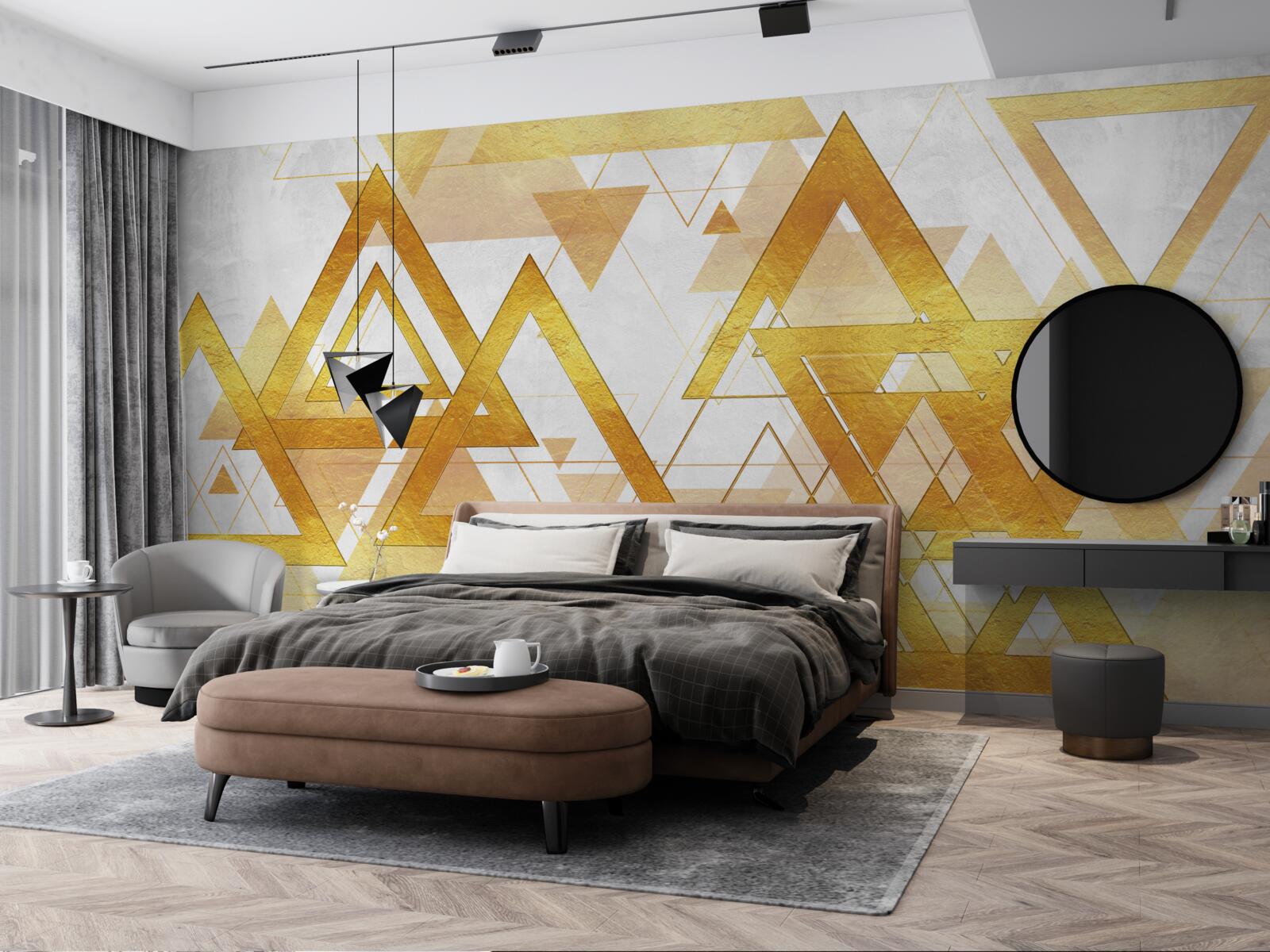 Fototapeta masa złotych trójkątów