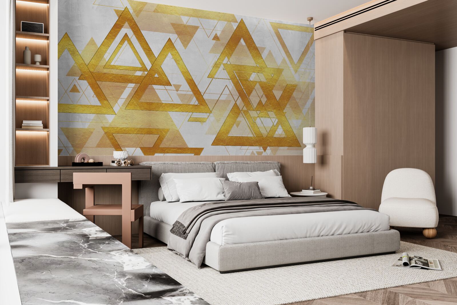 Fototapeta masa złotych trójkątów