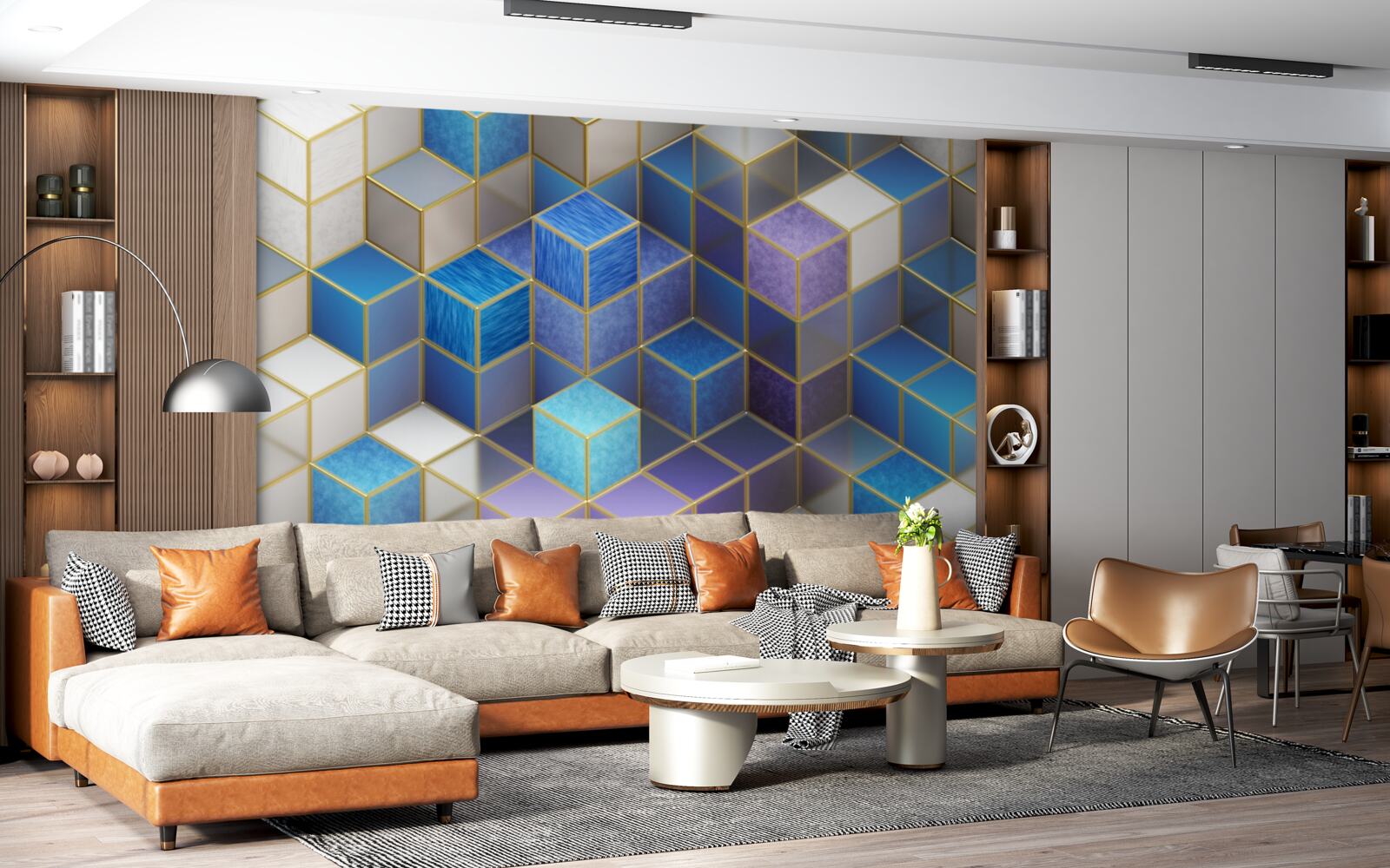 Fototapeta kolekcja kostek w różnych kolorach