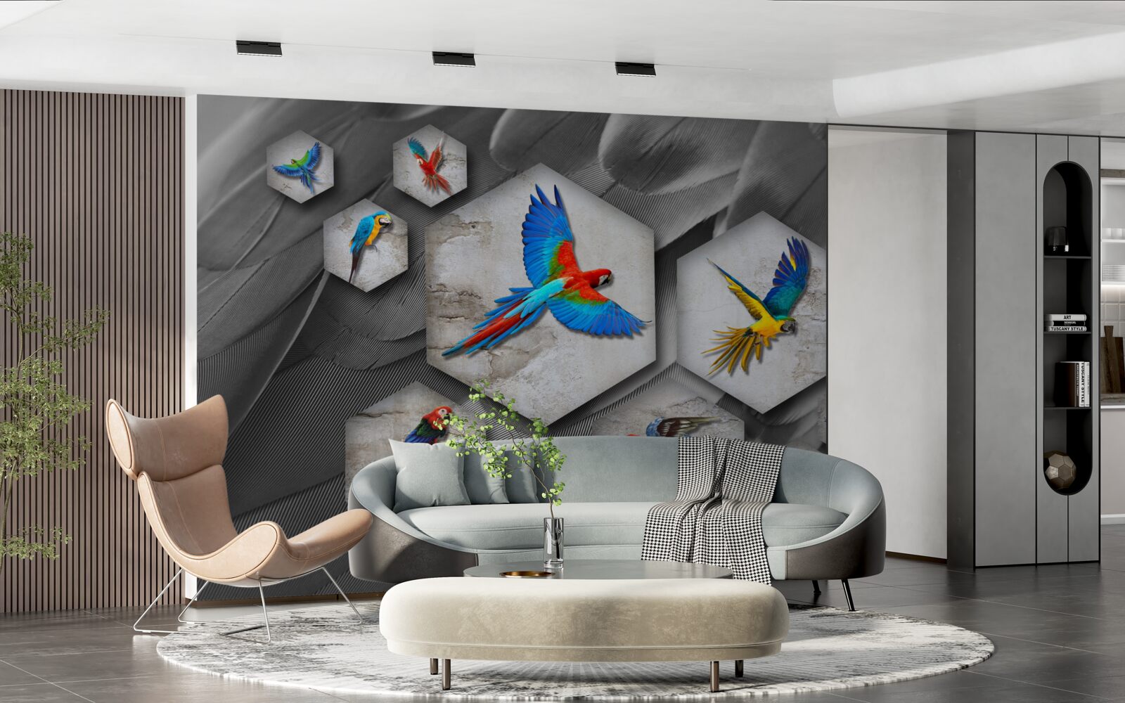 Fototapeta różne rodzaje kolorowych papug