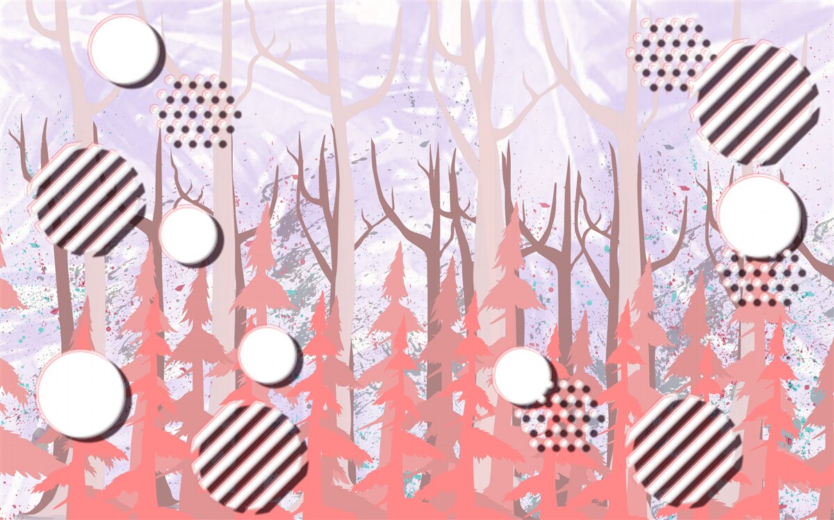 Fototapeta streszczenie różowe liście jesiennego lasu