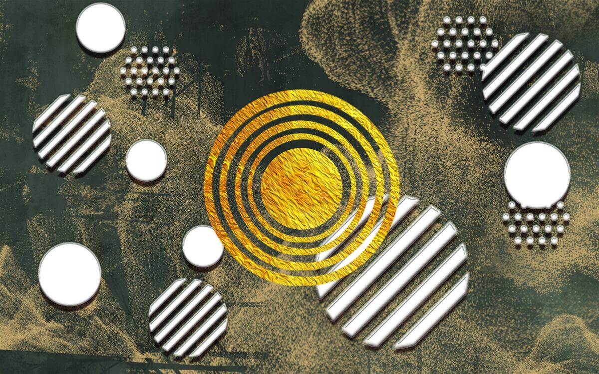 Fototapeta fuzja różnych form na zamglonym tle