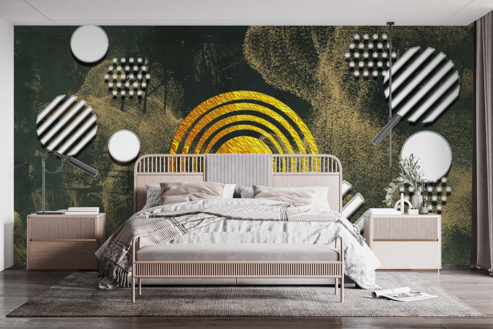 Fototapeta fuzja różnych form na zamglonym tle