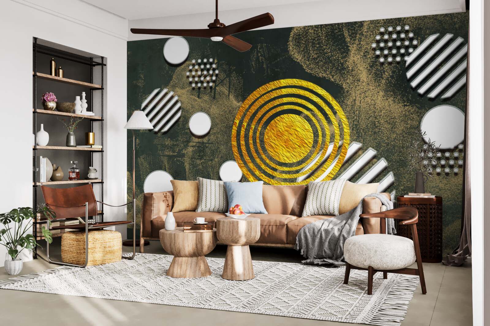 Fototapeta fuzja różnych form na zamglonym tle