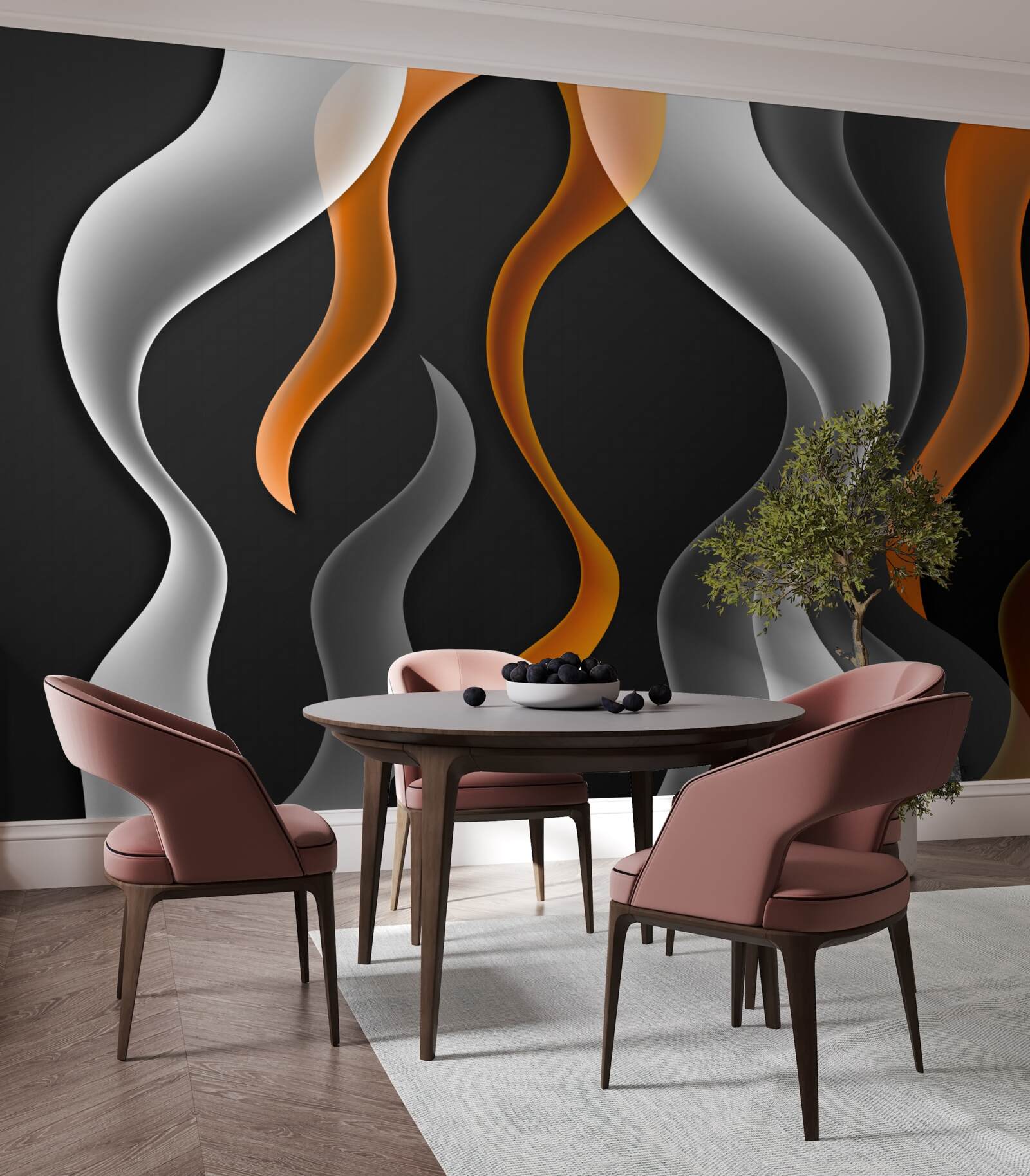 Fototapeta fale odcieni szarości i brązu