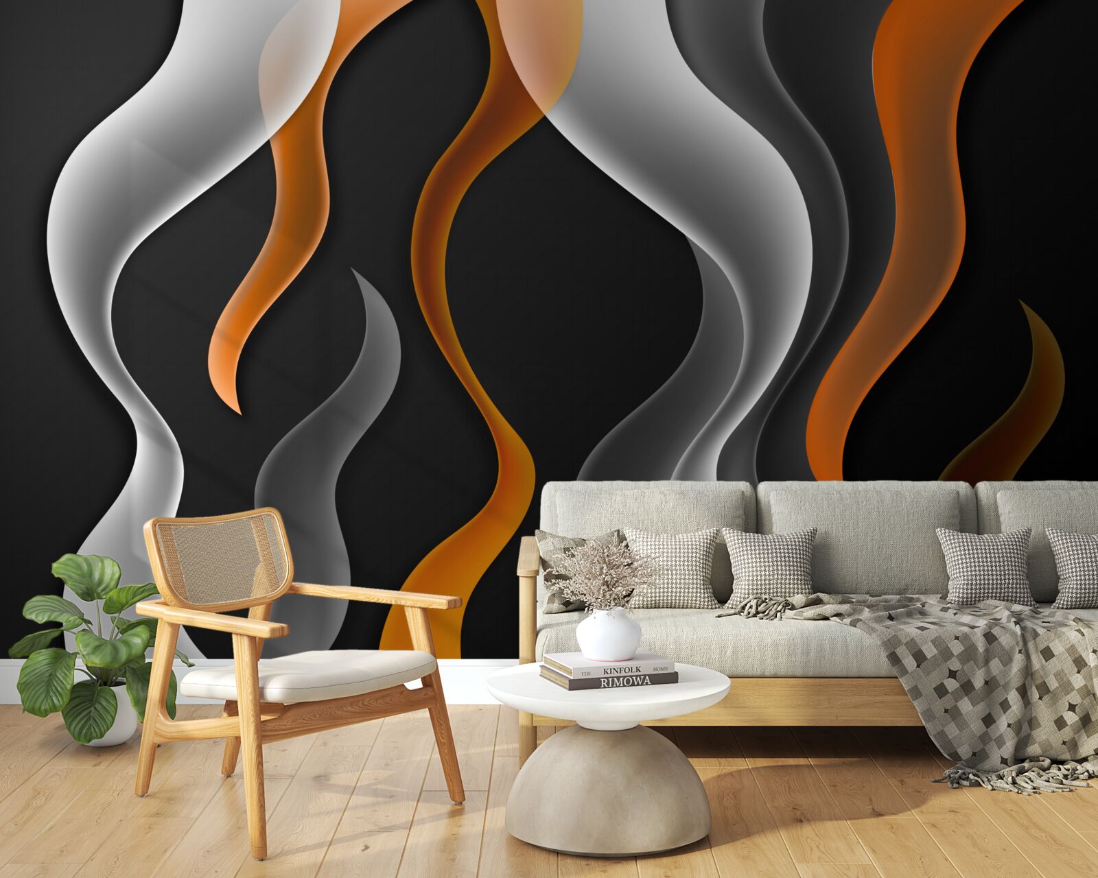 Fototapeta fale odcieni szarości i brązu