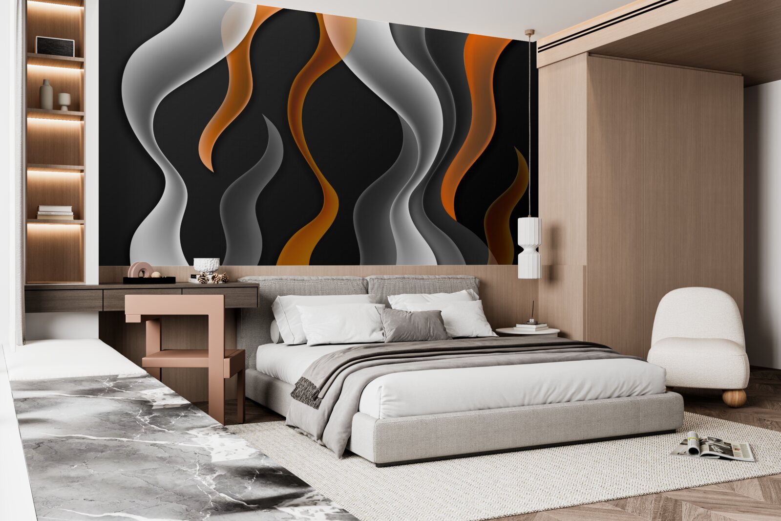 Fototapeta fale odcieni szarości i brązu