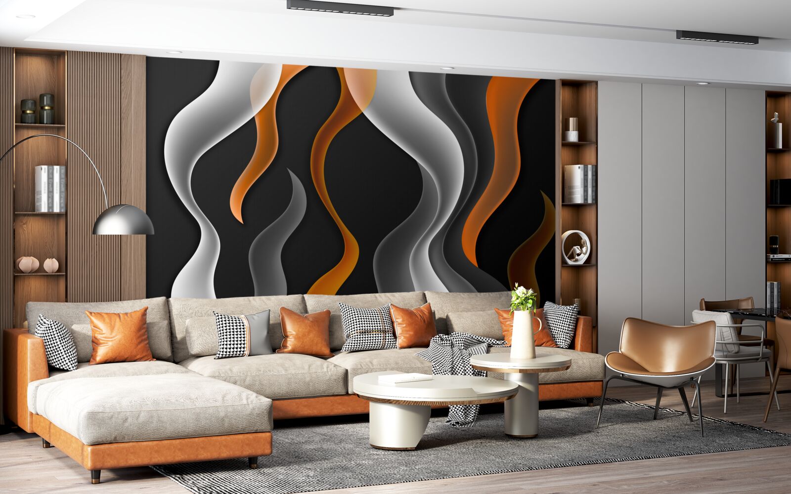 Fototapeta fale odcieni szarości i brązu