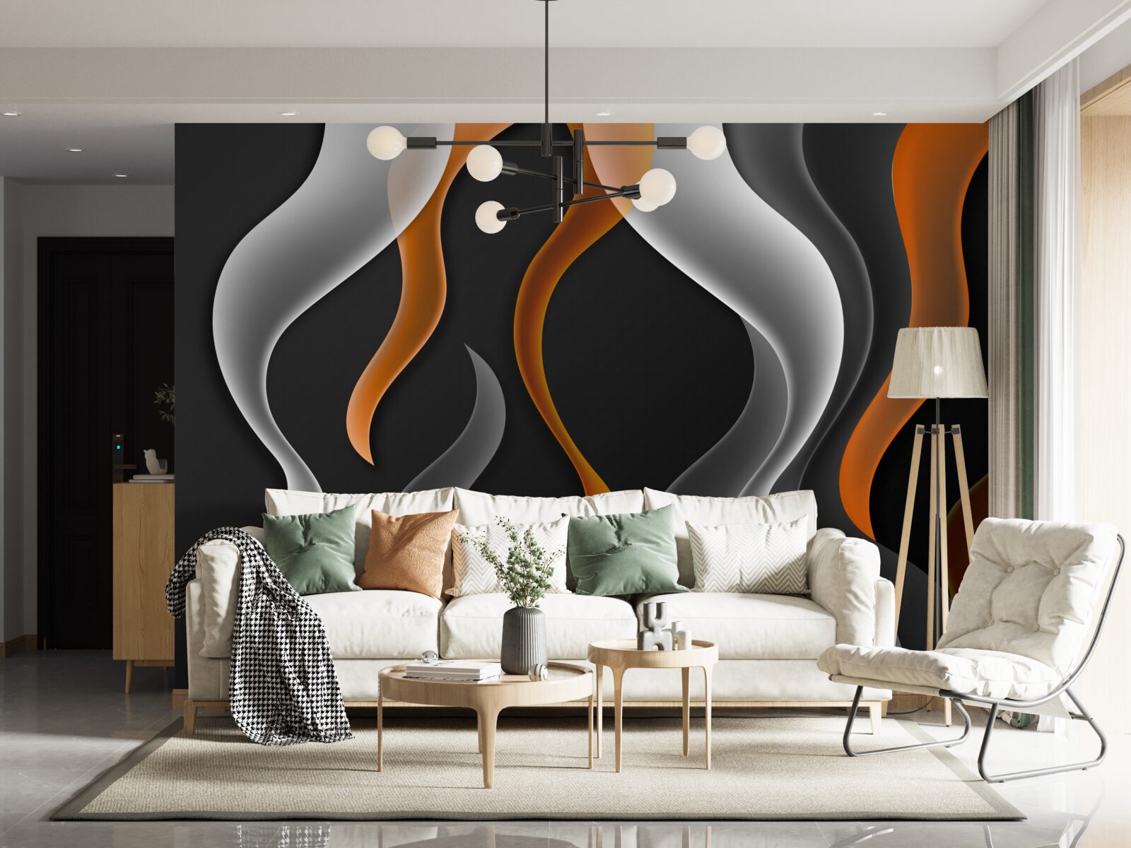 Fototapeta fale odcieni szarości i brązu