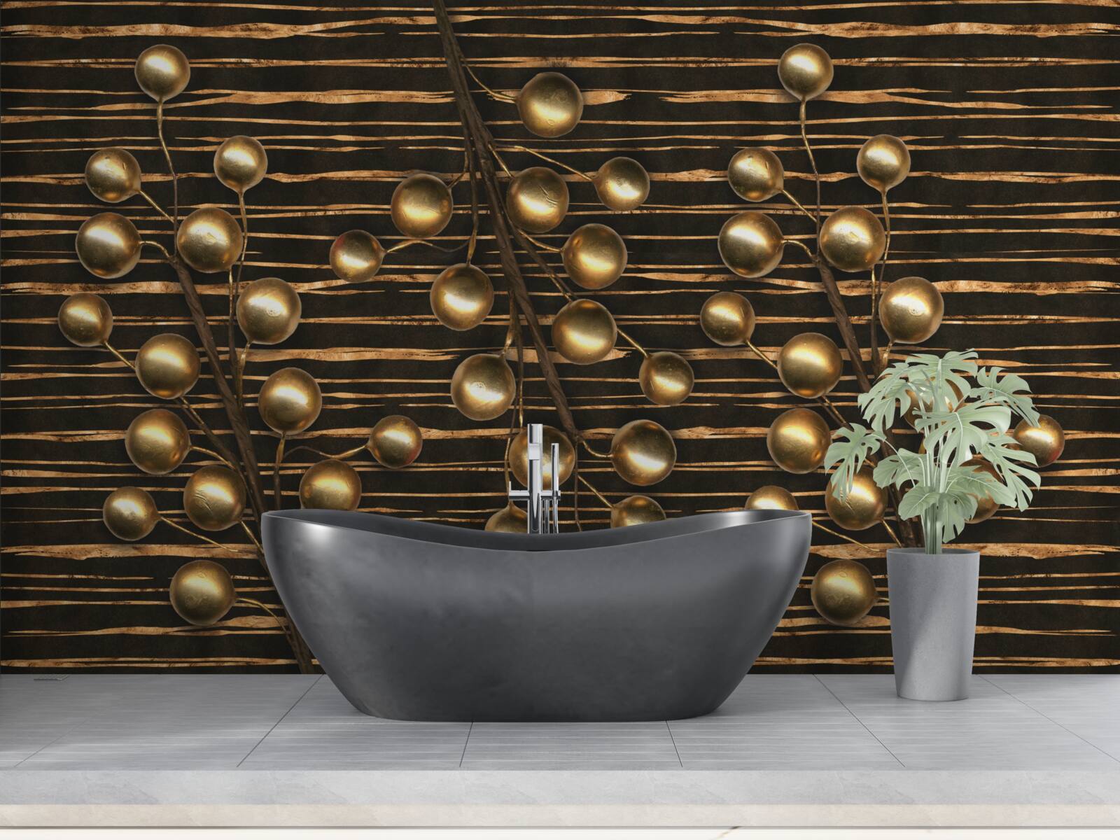 Fototapeta złote perły na brązowym tle