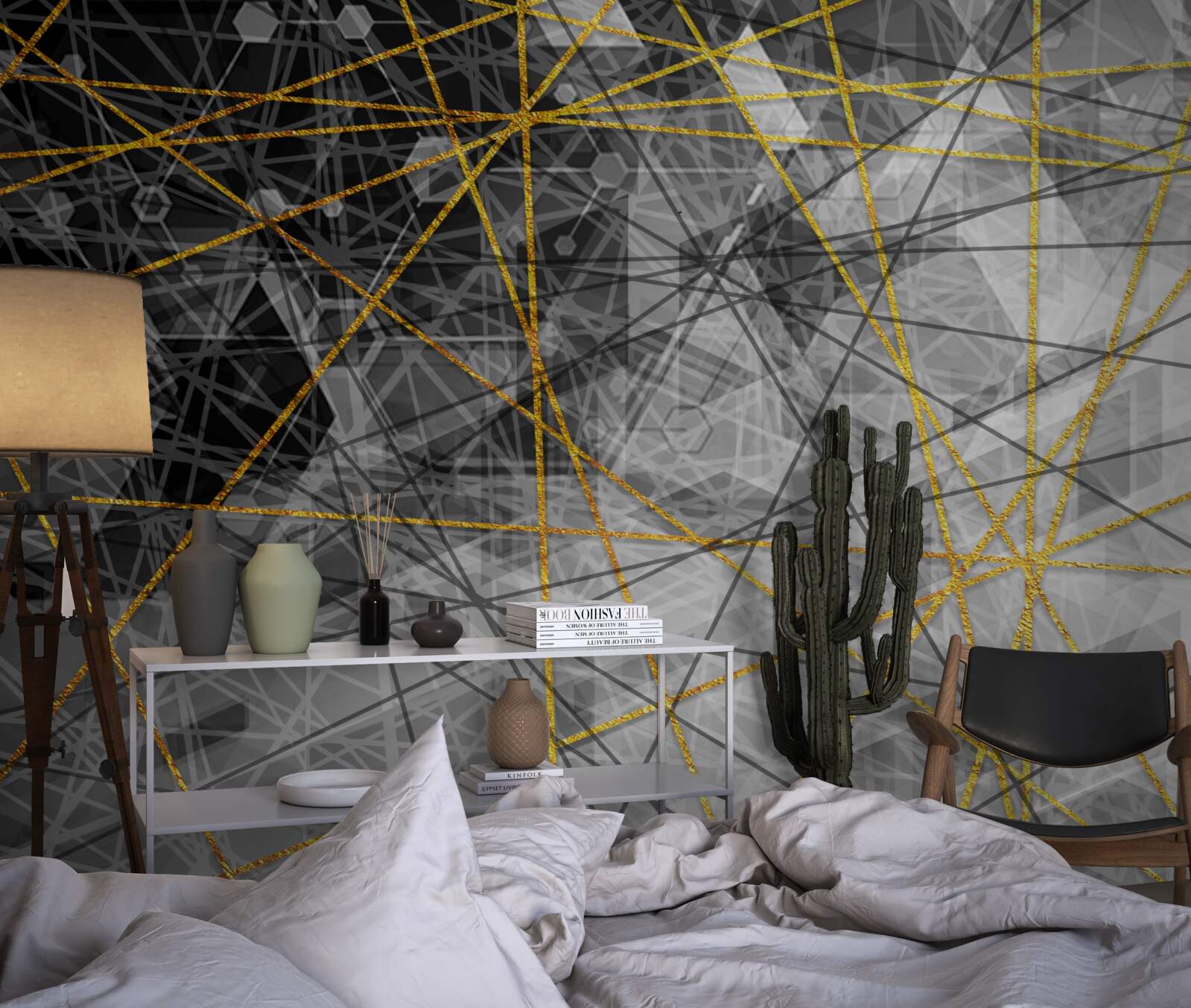 Fototapeta złota nić i kamienie