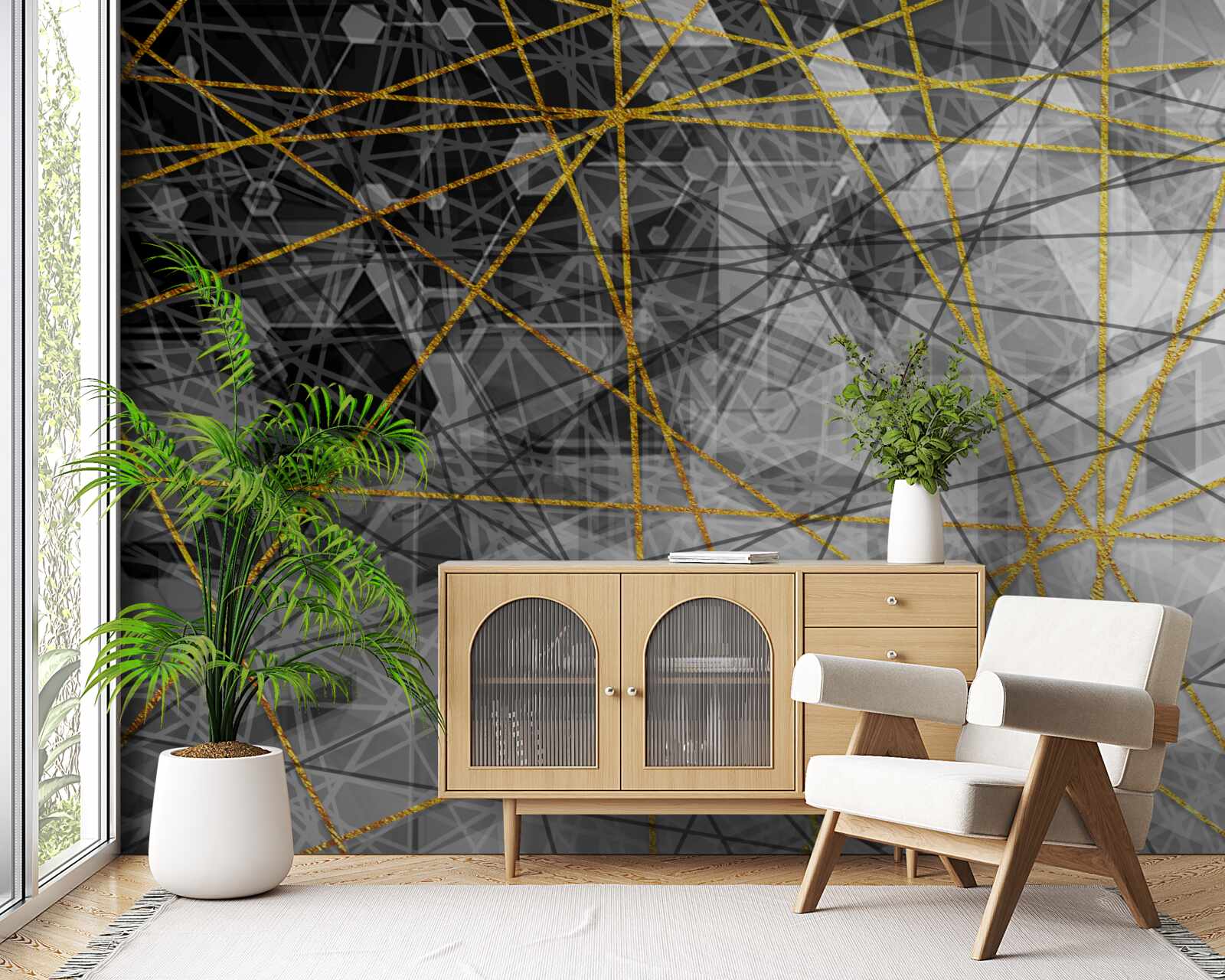 Fototapeta złota nić i kamienie