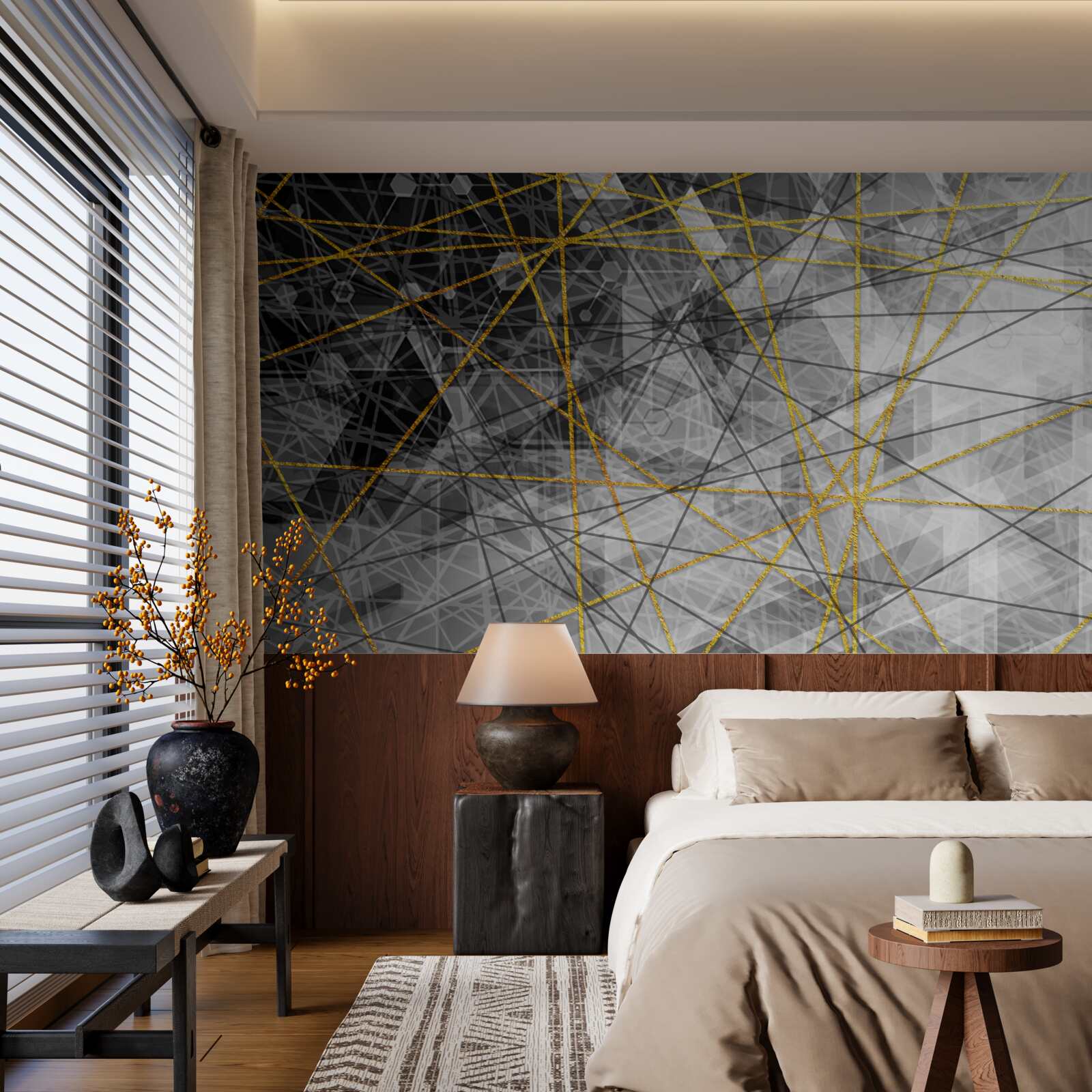 Fototapeta złota nić i kamienie