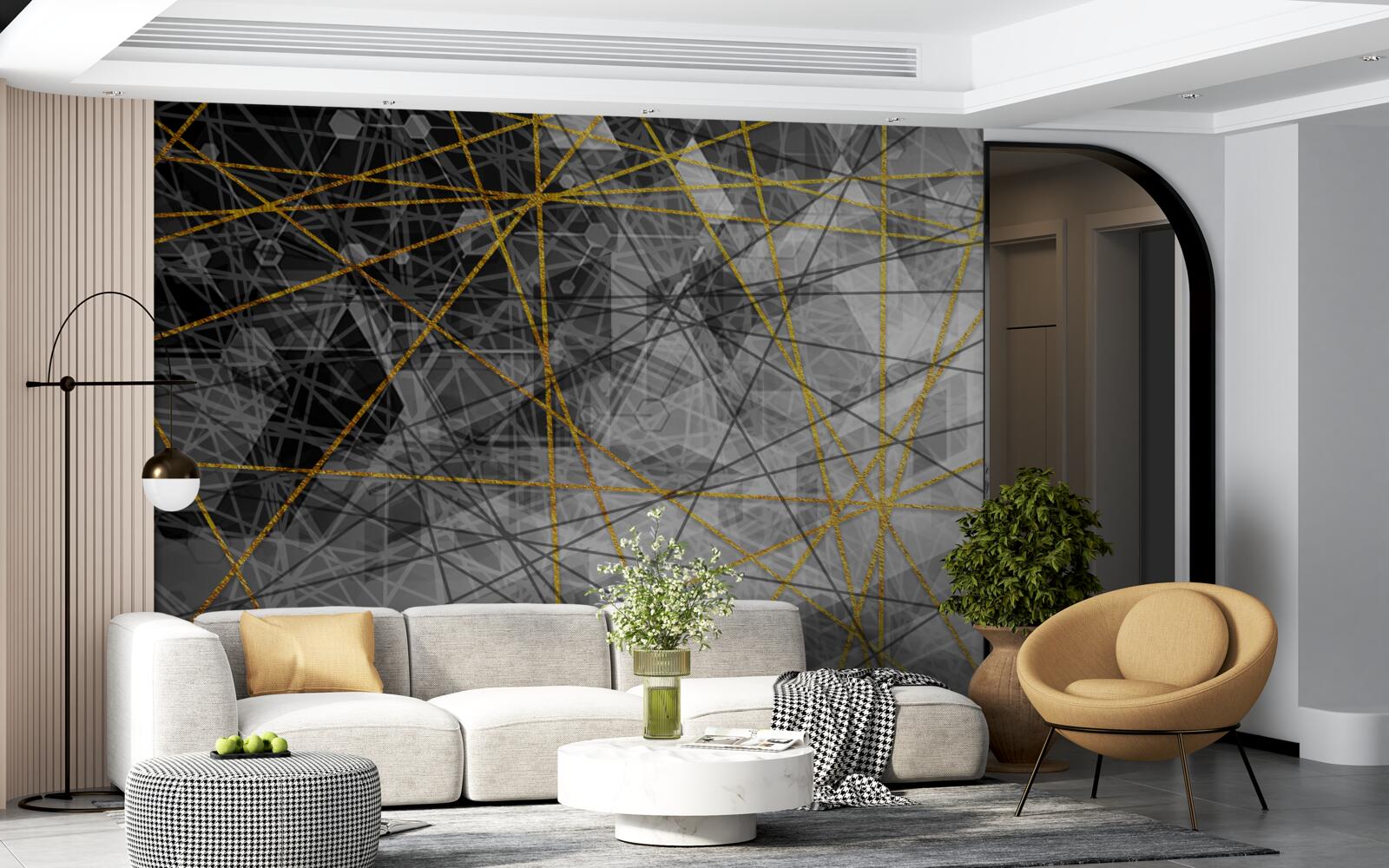 Fototapeta złota nić i kamienie