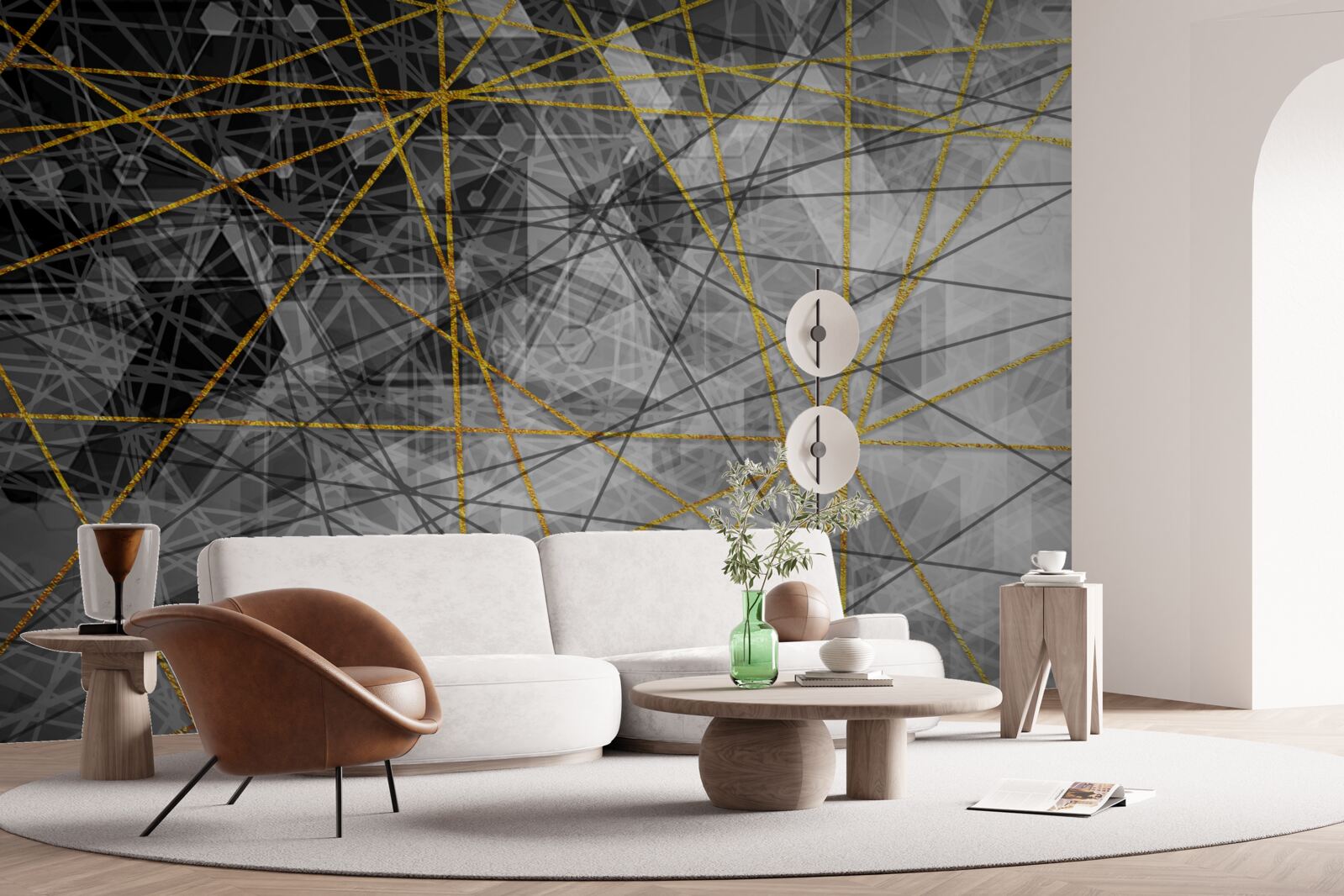 Fototapeta złota nić i kamienie