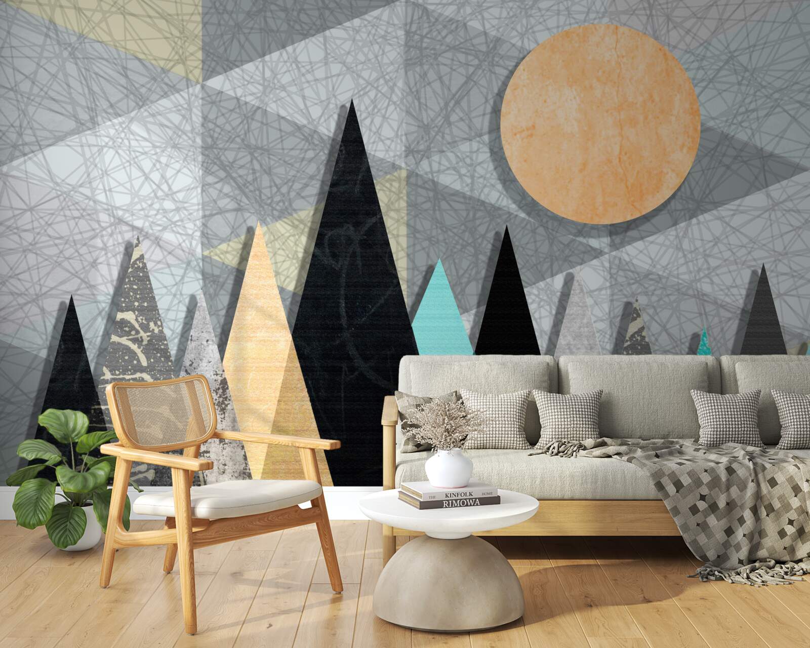 Fototapeta zachodzące słońce nad lasem sosnowym