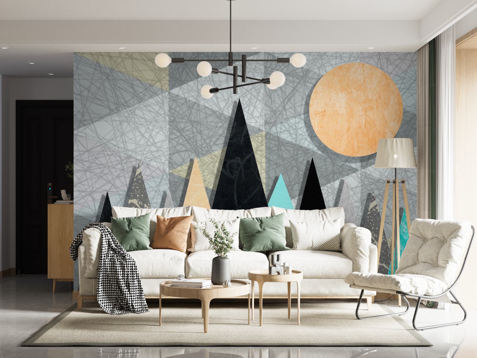 Fototapeta zachodzące słońce nad lasem sosnowym