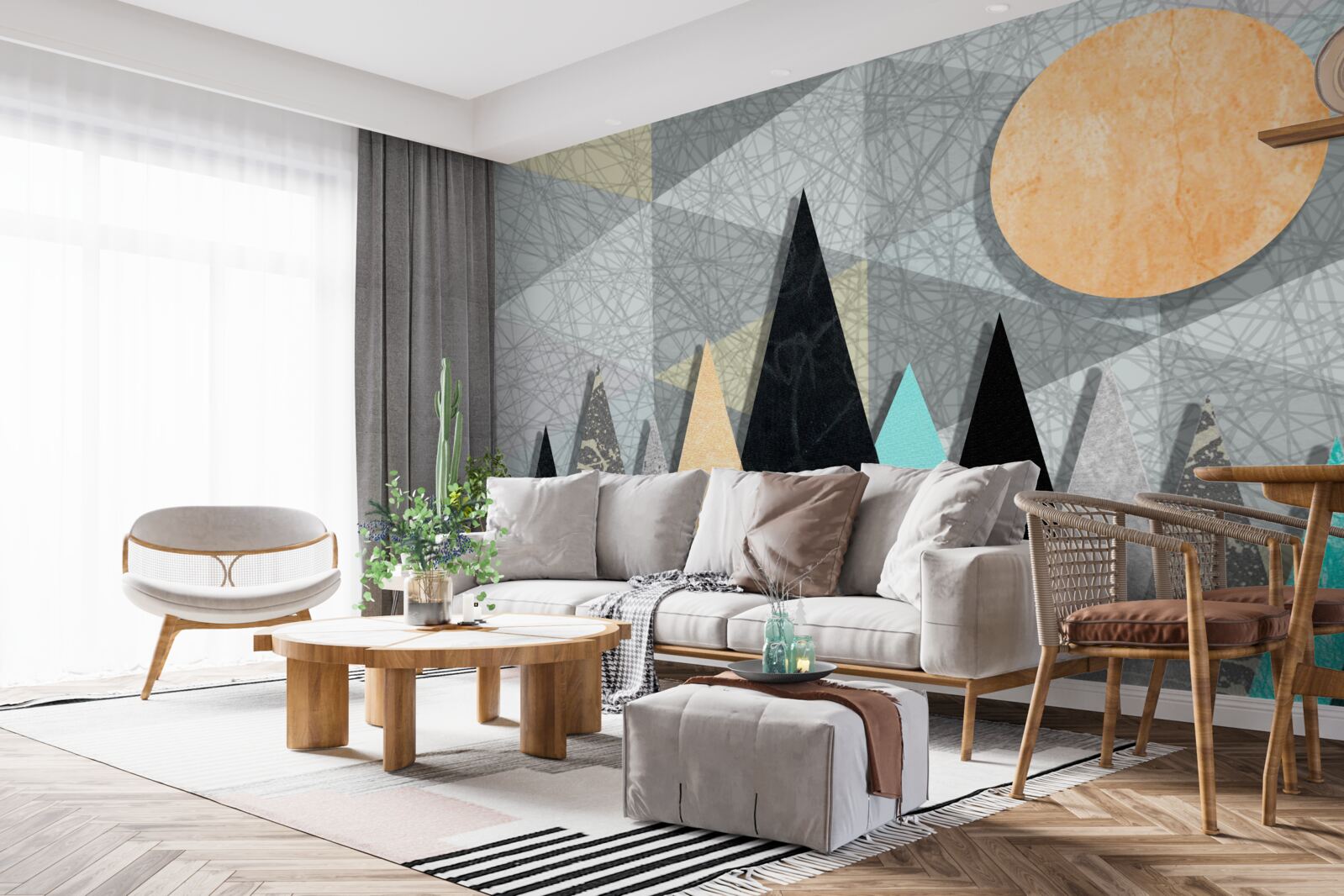 Fototapeta zachodzące słońce nad lasem sosnowym