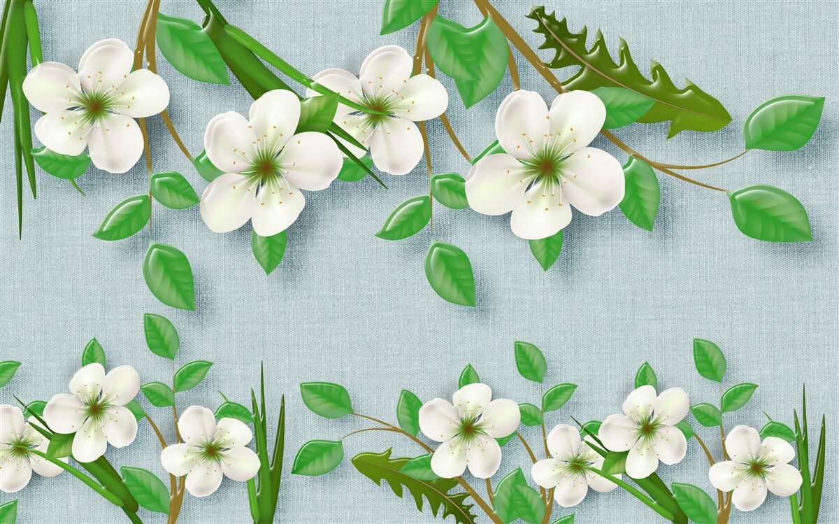 Fototapeta kwitnące drzewa wiosną na tle błękitnego nieba