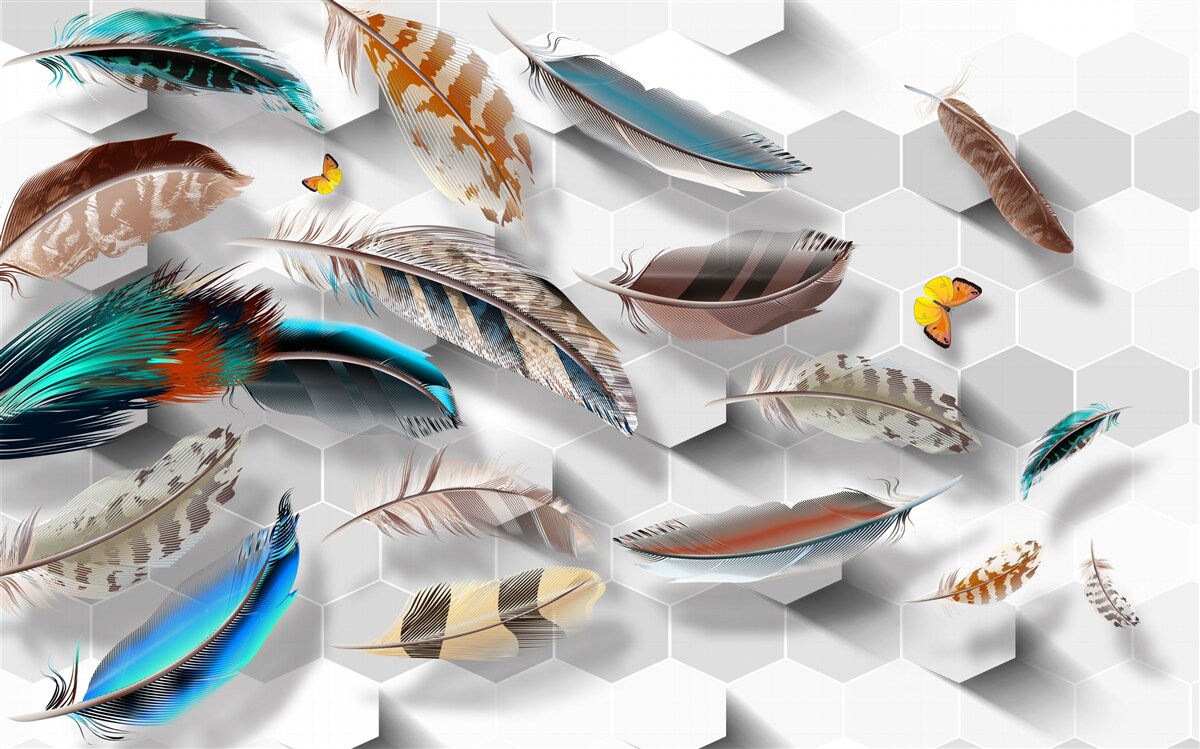 Fototapeta zestaw ozdobnych piór