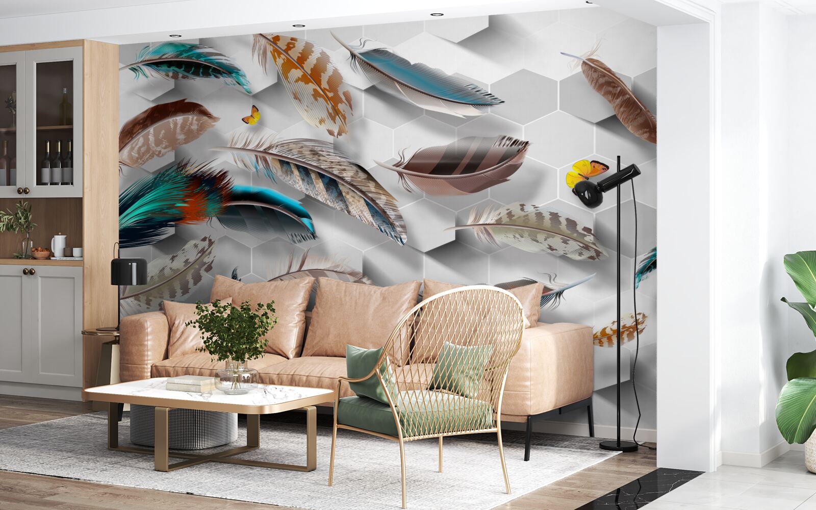 Fototapeta zestaw ozdobnych piór