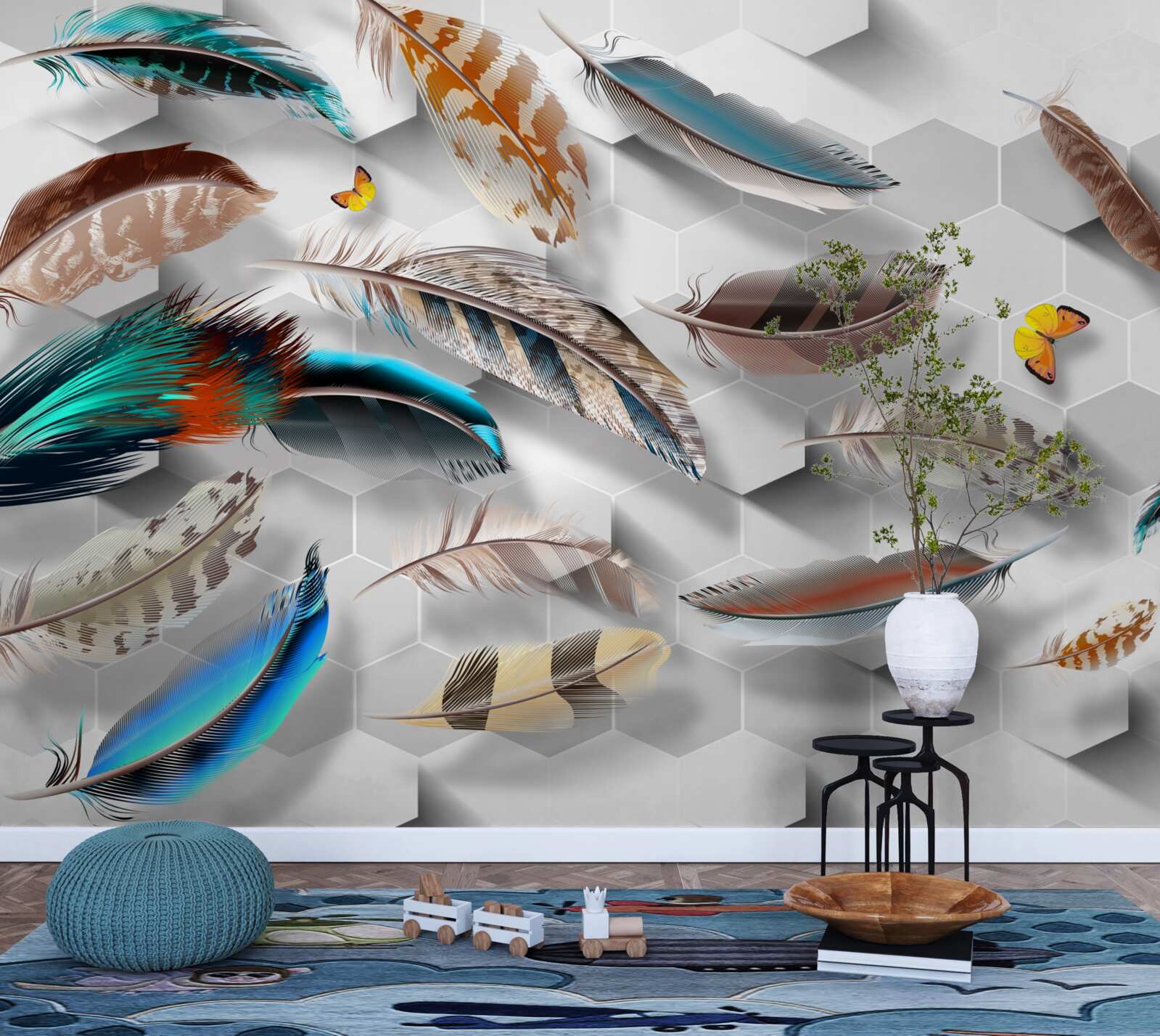 Fototapeta zestaw ozdobnych piór