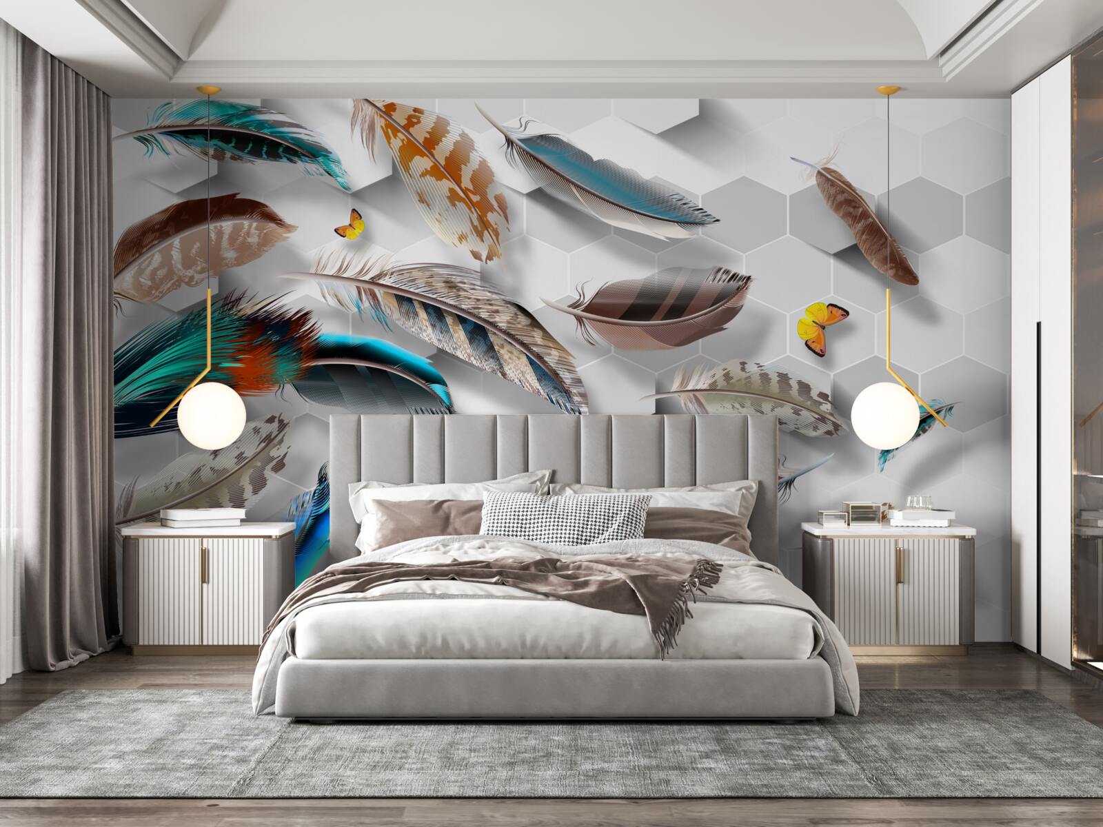 Fototapeta zestaw ozdobnych piór