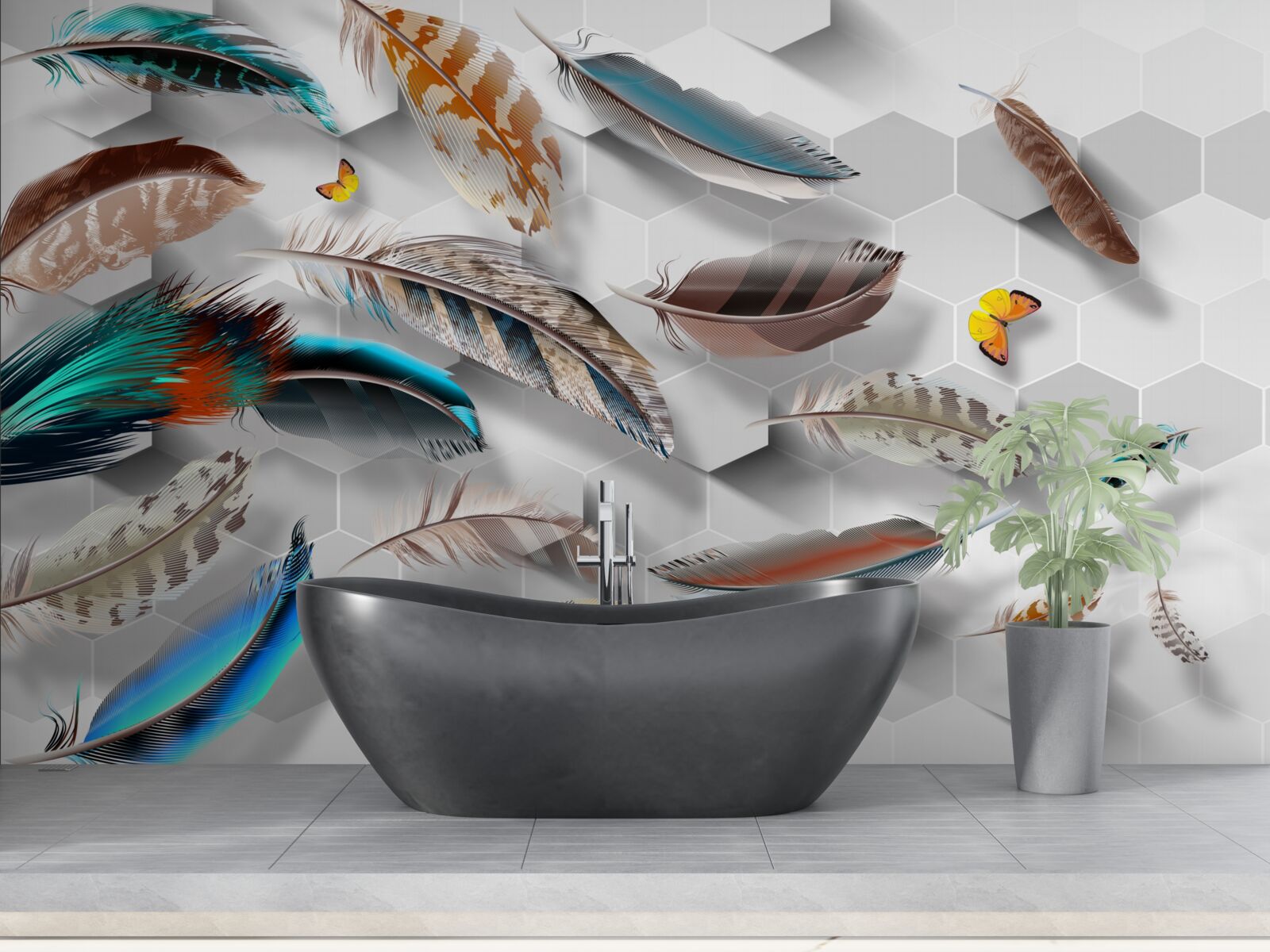 Fototapeta zestaw ozdobnych piór