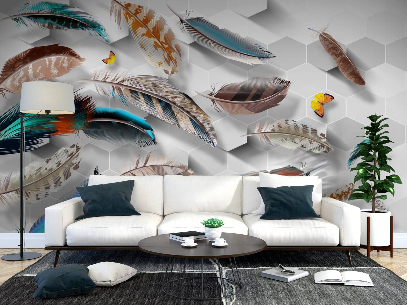 Fototapeta zestaw ozdobnych piór