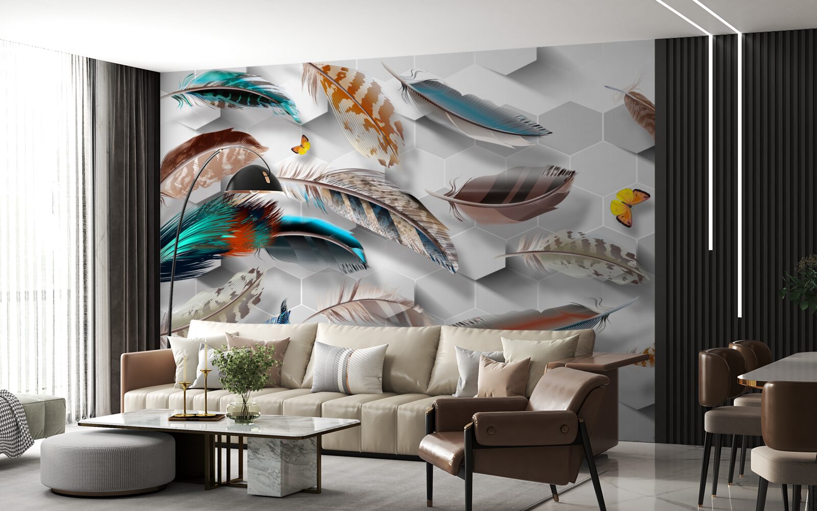 Fototapeta zestaw ozdobnych piór