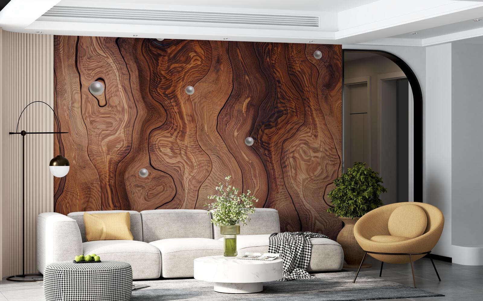 Fototapeta teksturowane drewno i perły