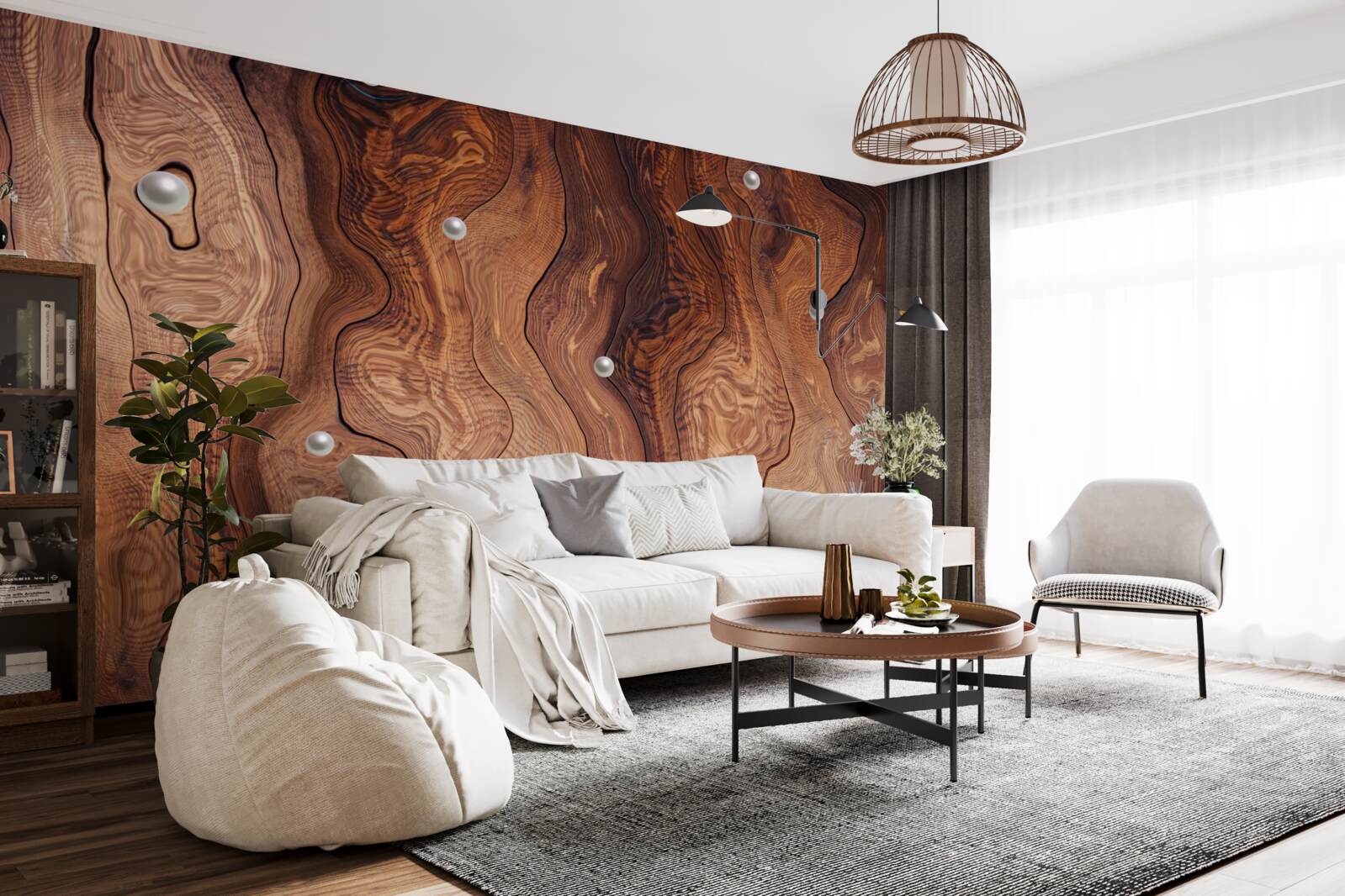 Fototapeta teksturowane drewno i perły