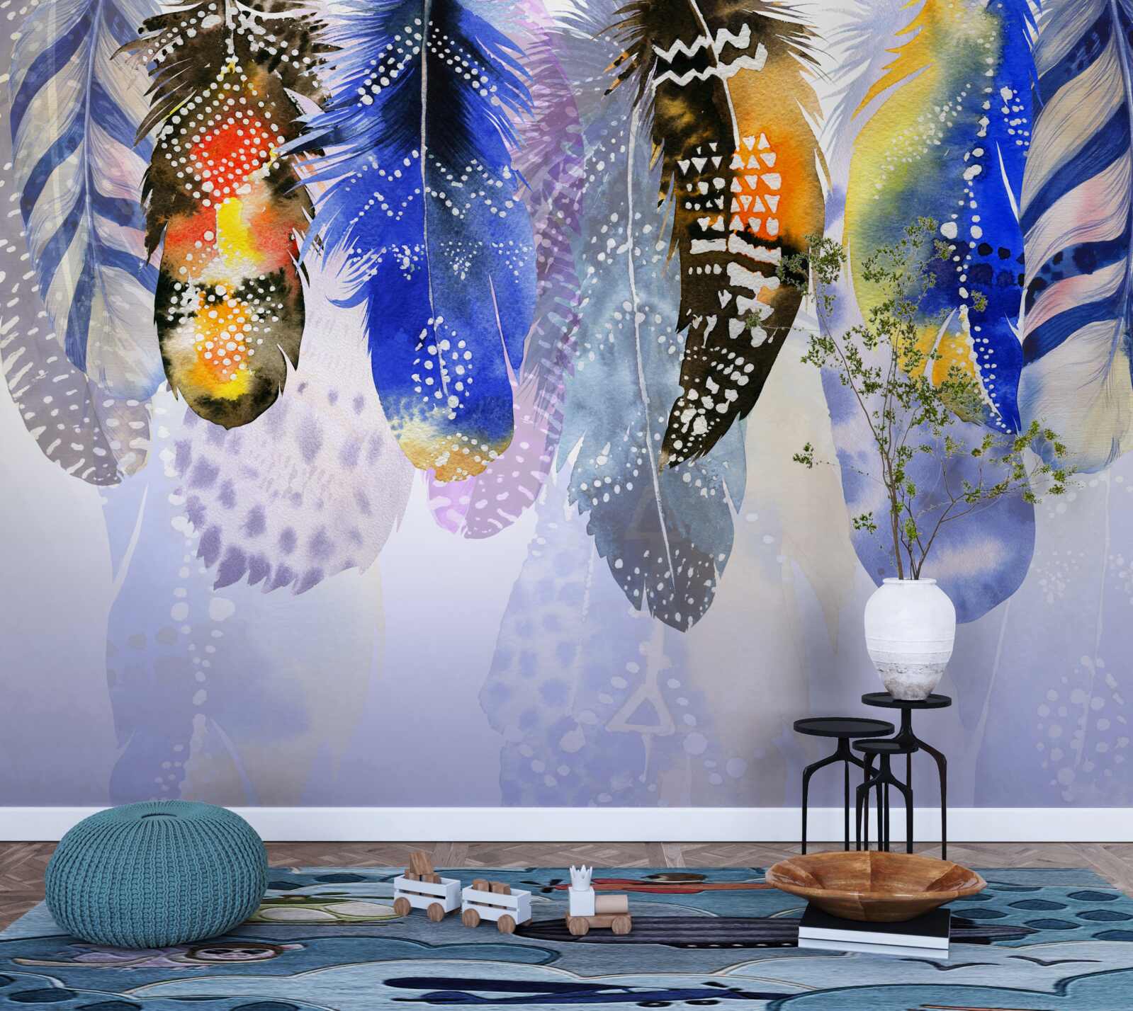 Fototapeta zwisają różne pióra