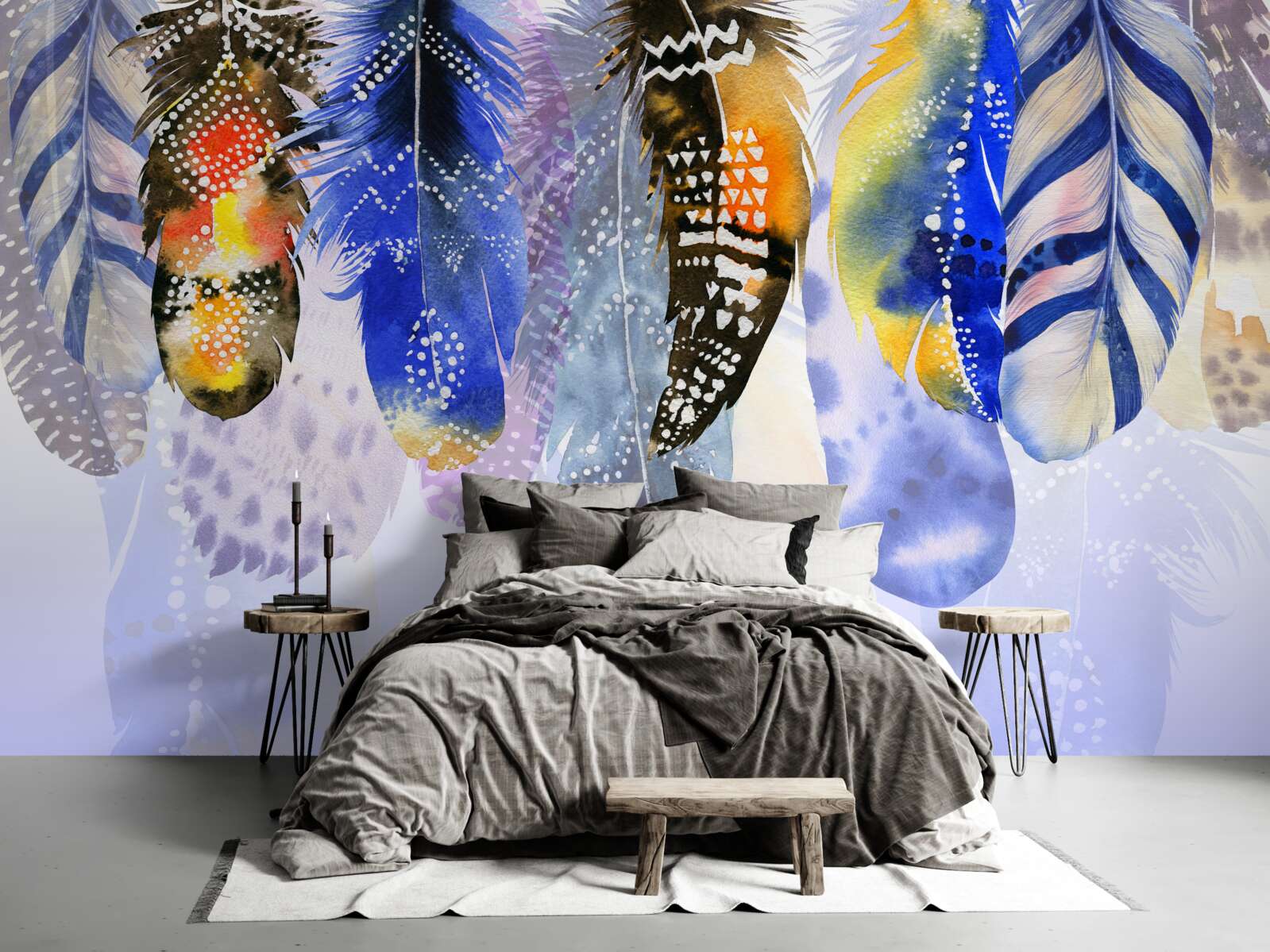 Fototapeta zwisają różne pióra