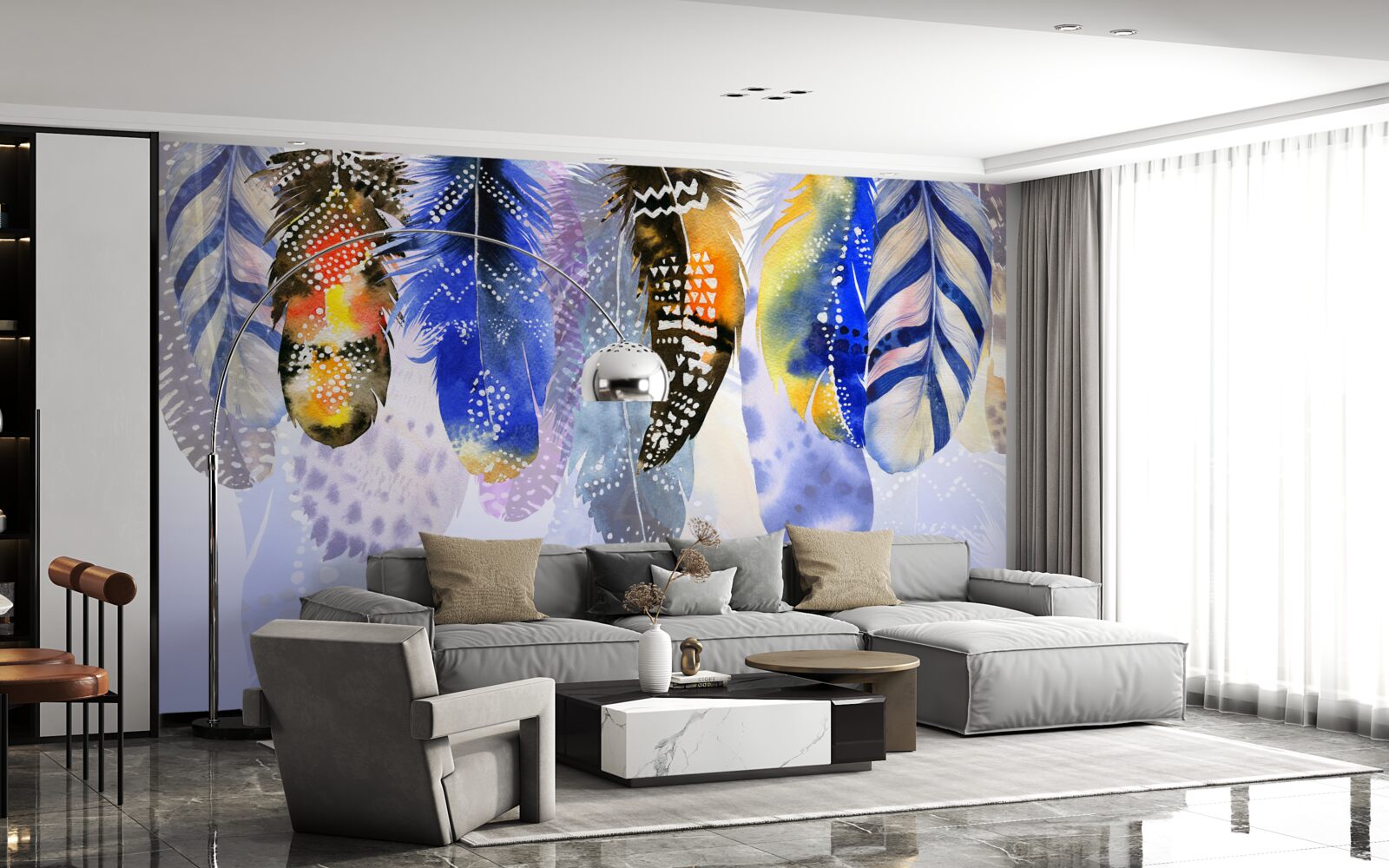 Fototapeta zwisają różne pióra