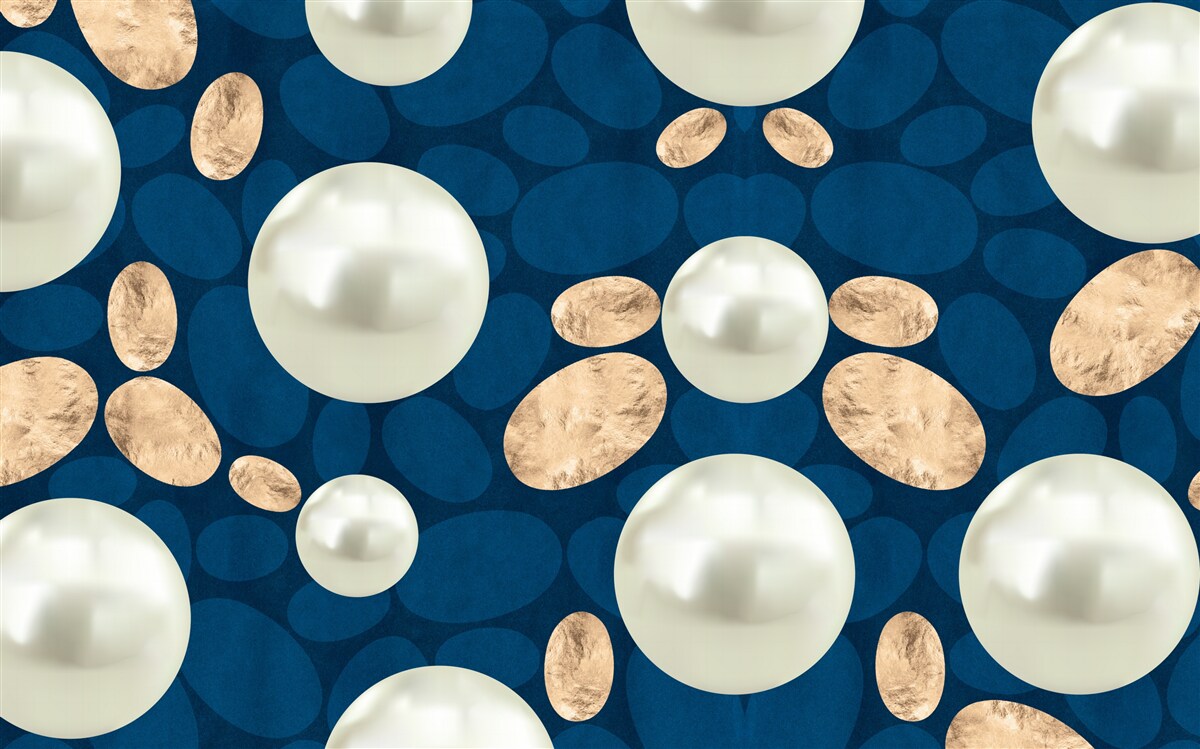 Fototapeta złote kryształy i białe perły