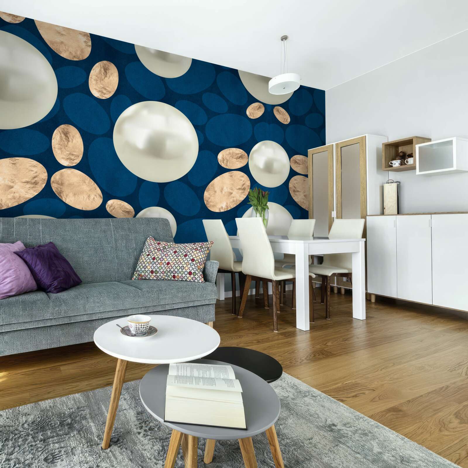 Fototapeta złote kryształy i białe perły