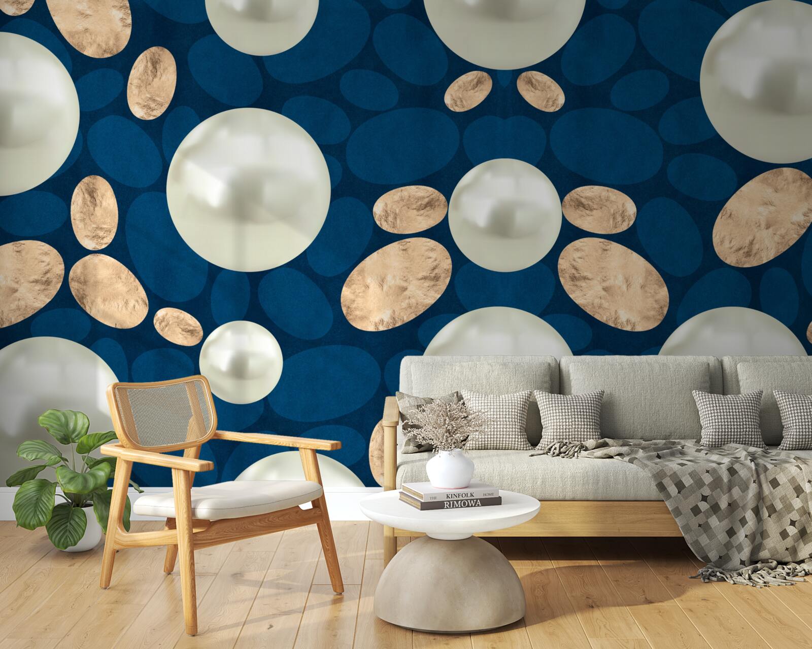 Fototapeta złote kryształy i białe perły