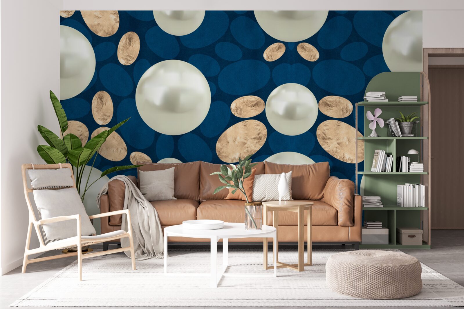 Fototapeta złote kryształy i białe perły