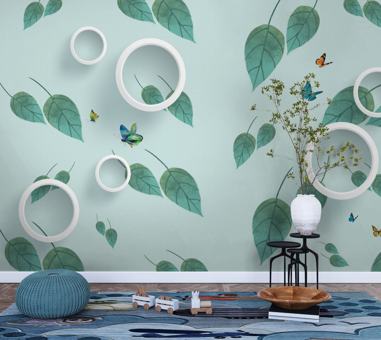 Fototapeta lepidoptera wśród zielonych liści