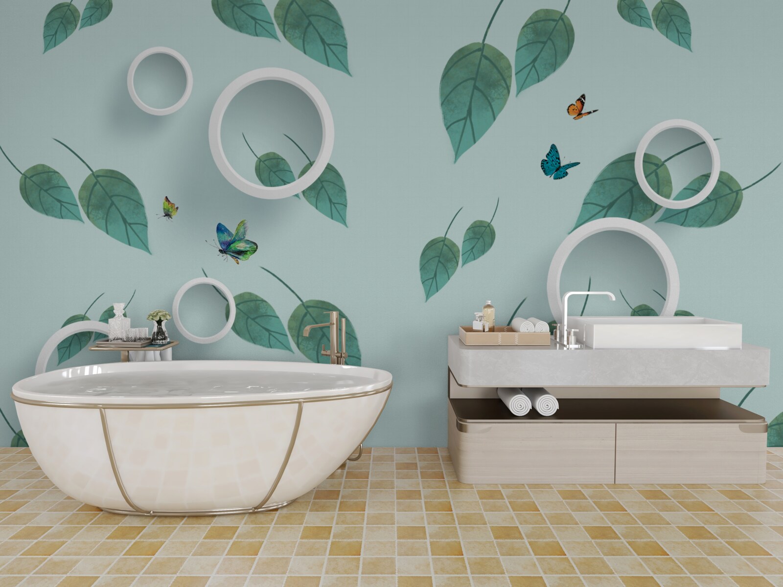 Fototapeta lepidoptera wśród zielonych liści