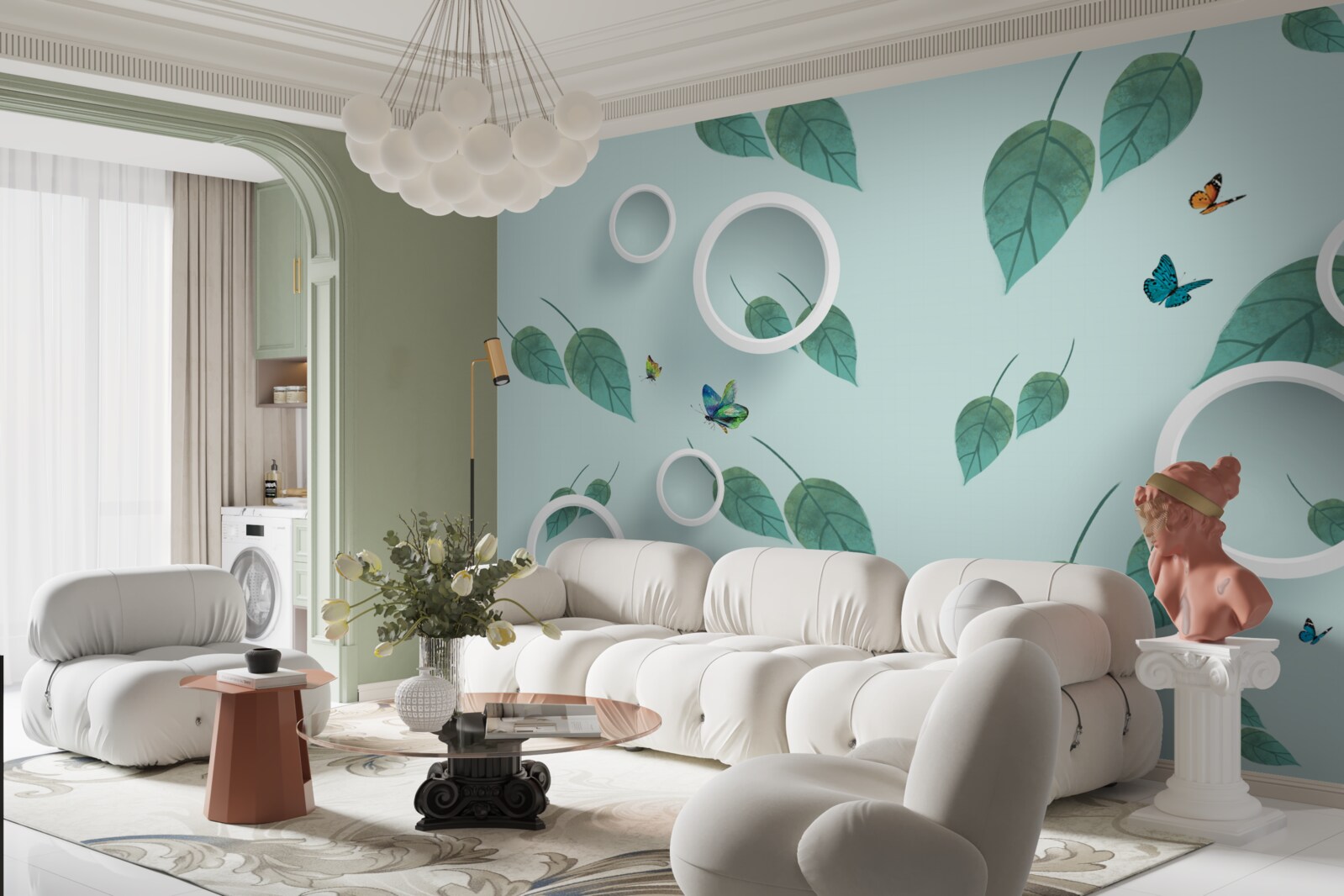 Fototapeta lepidoptera wśród zielonych liści