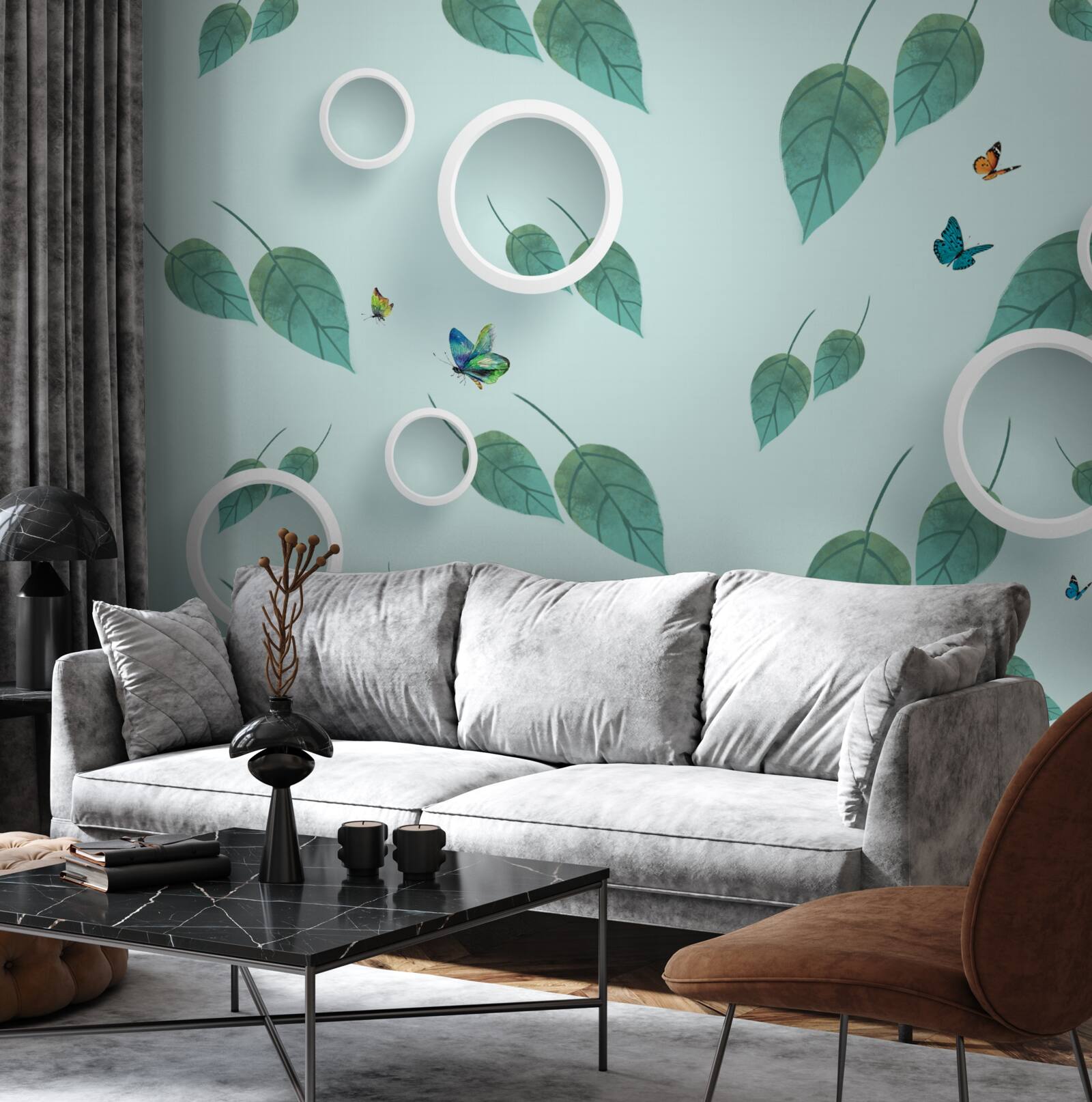 Fototapeta lepidoptera wśród zielonych liści