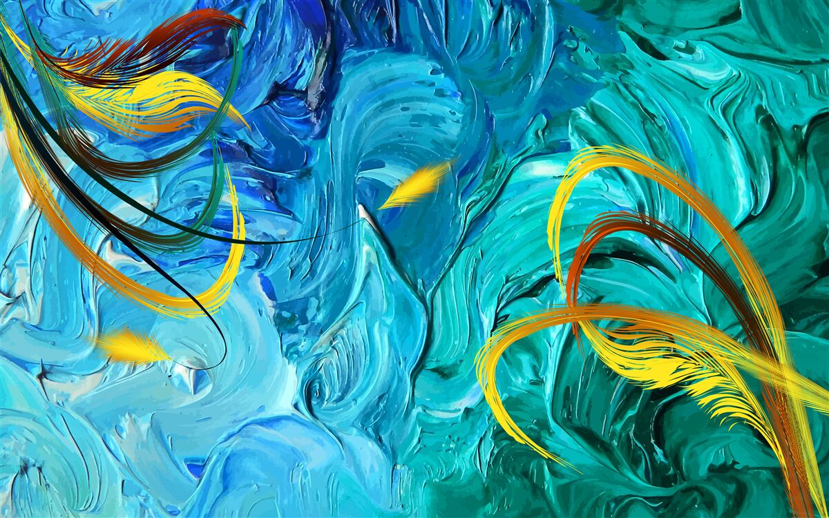 Fototapeta niebieskie barwniki gwaszowe o różnych odcieniach